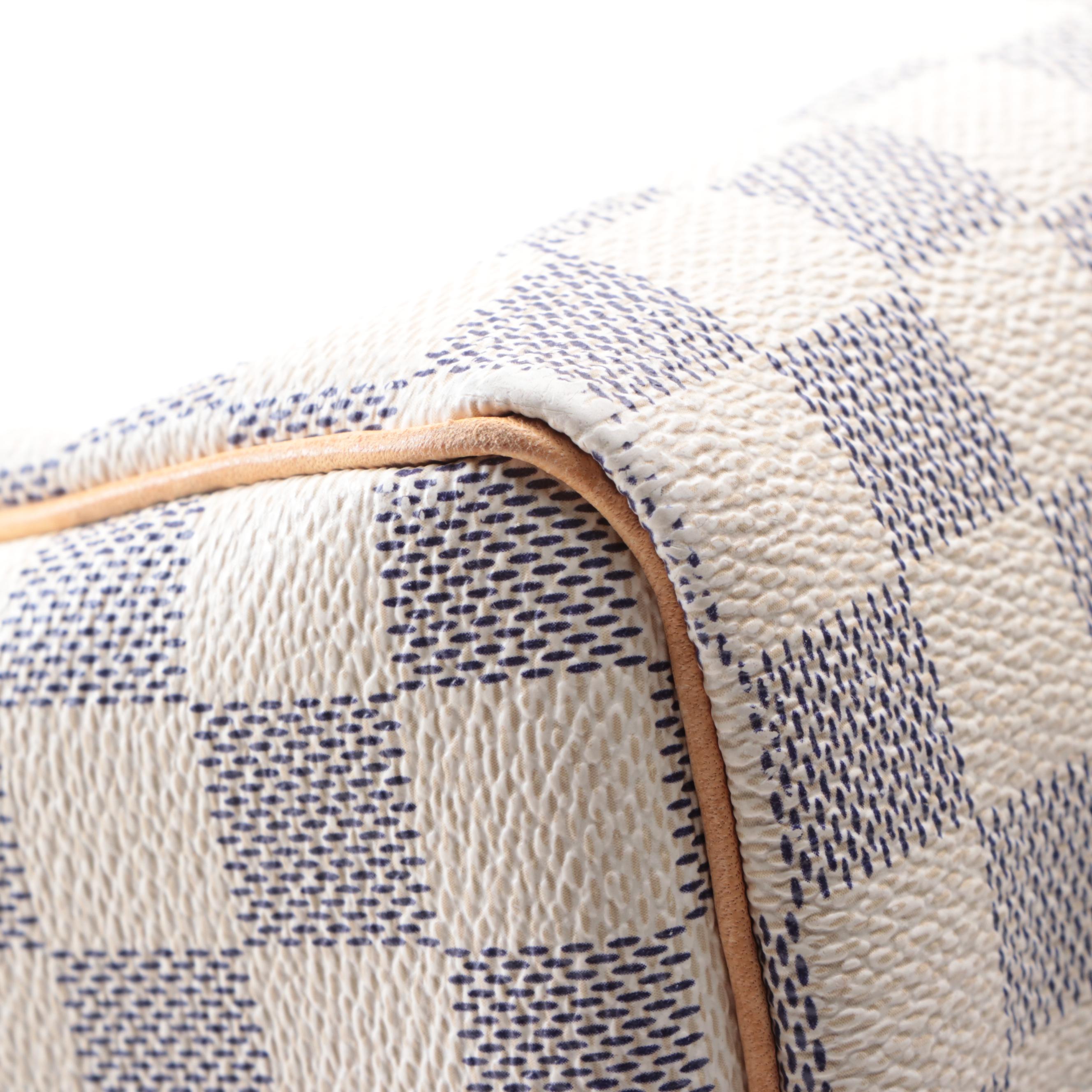 Louis Vuitton Speedy 25 in Damier Azur Canvas and Vachetta Leather