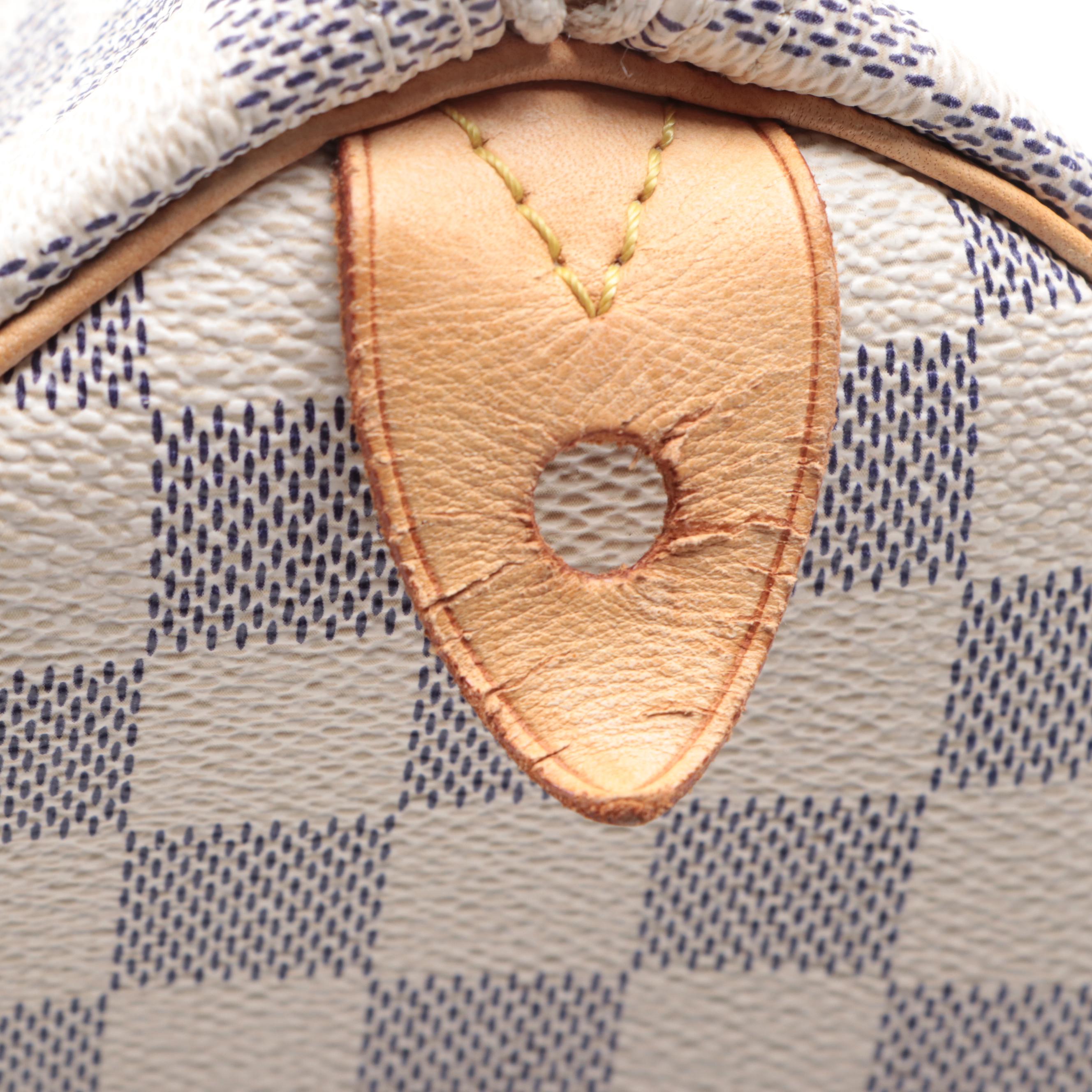Louis Vuitton Speedy 25 in Damier Azur Canvas and Vachetta Leather
