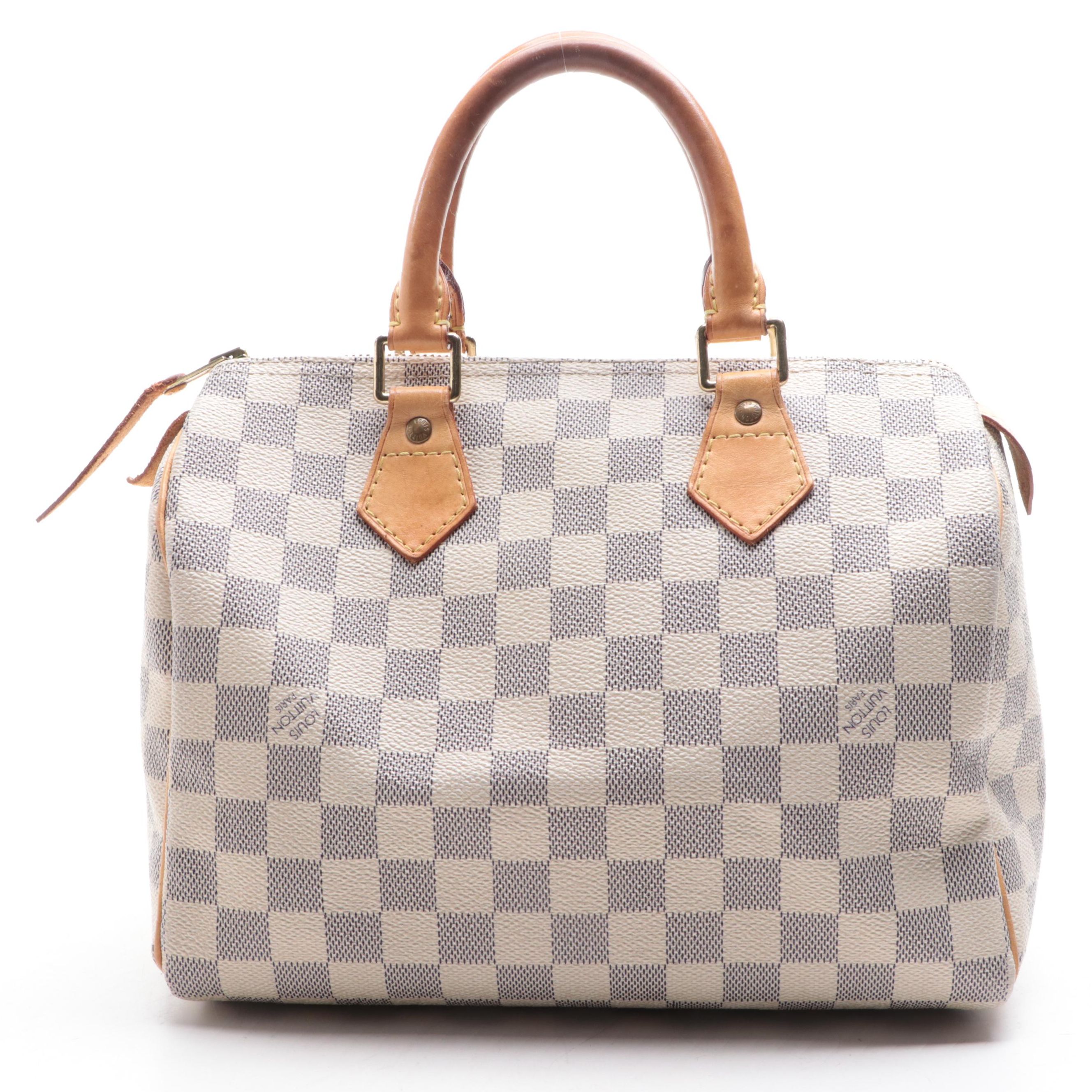 Louis Vuitton Speedy 25 in Damier Azur Canvas and Vachetta Leather
