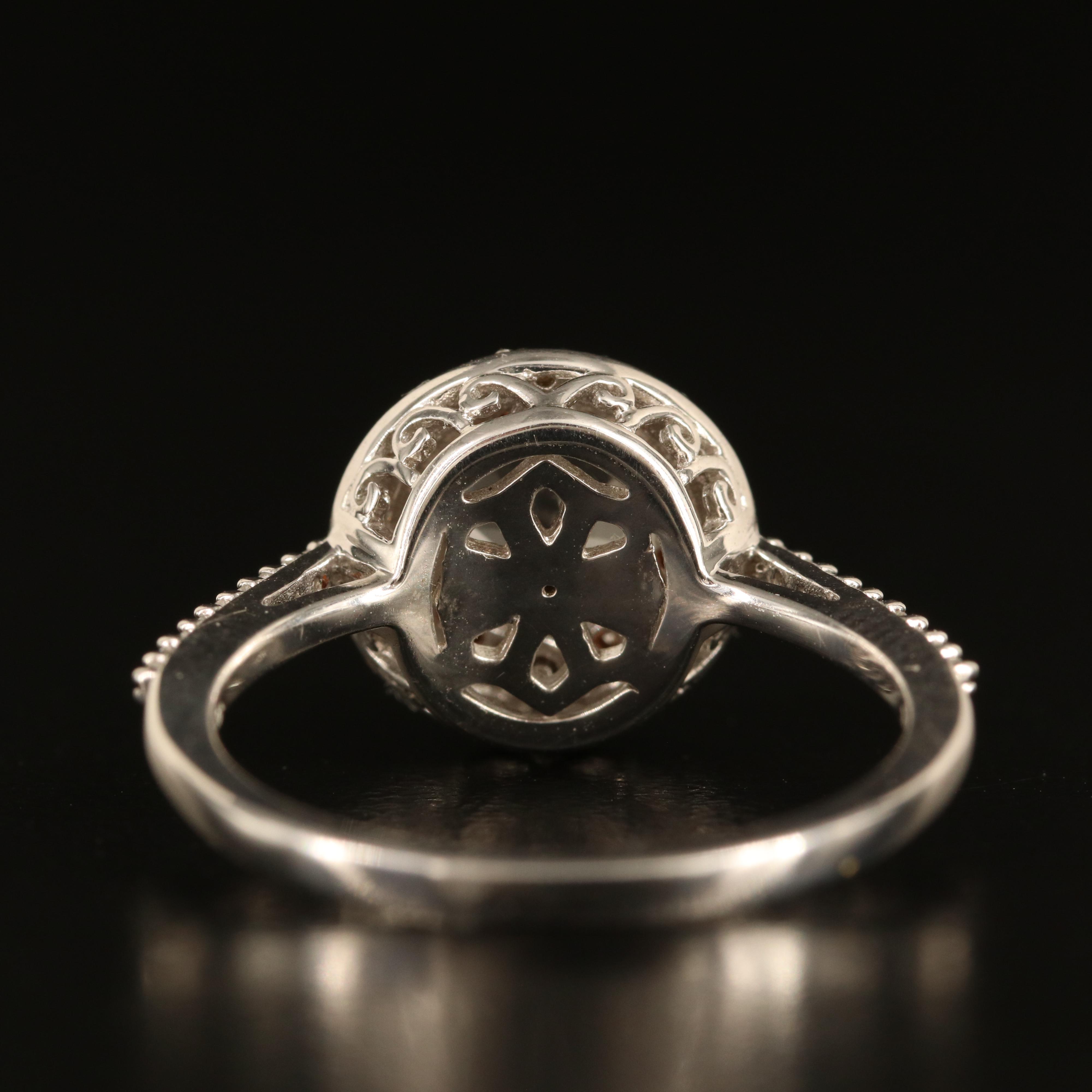 Sterling Aquamarine and Diamond Ring with 10K Rose Gold Accent