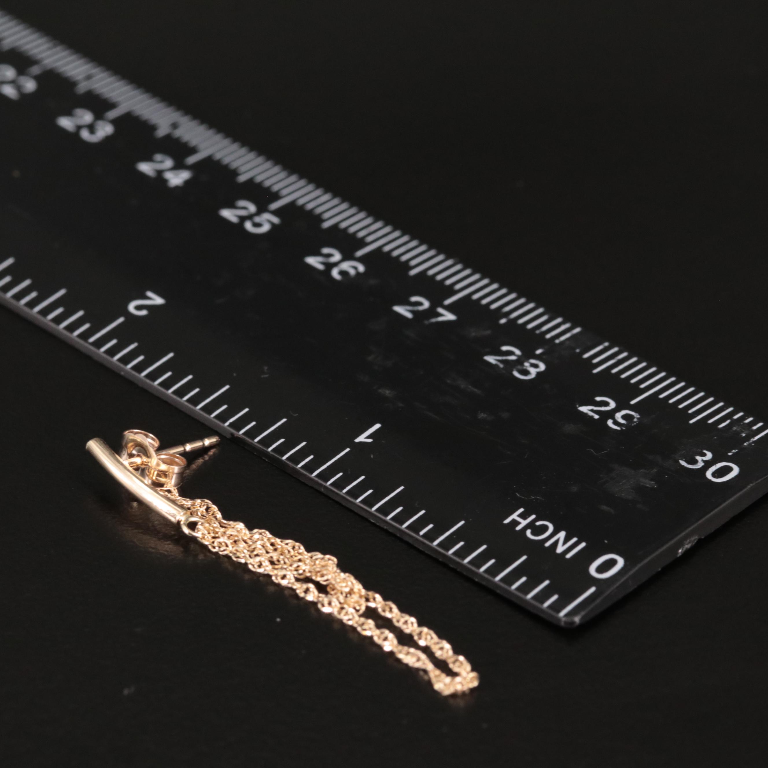 10K Double-Strand Singapore Chain Dangle Earrings