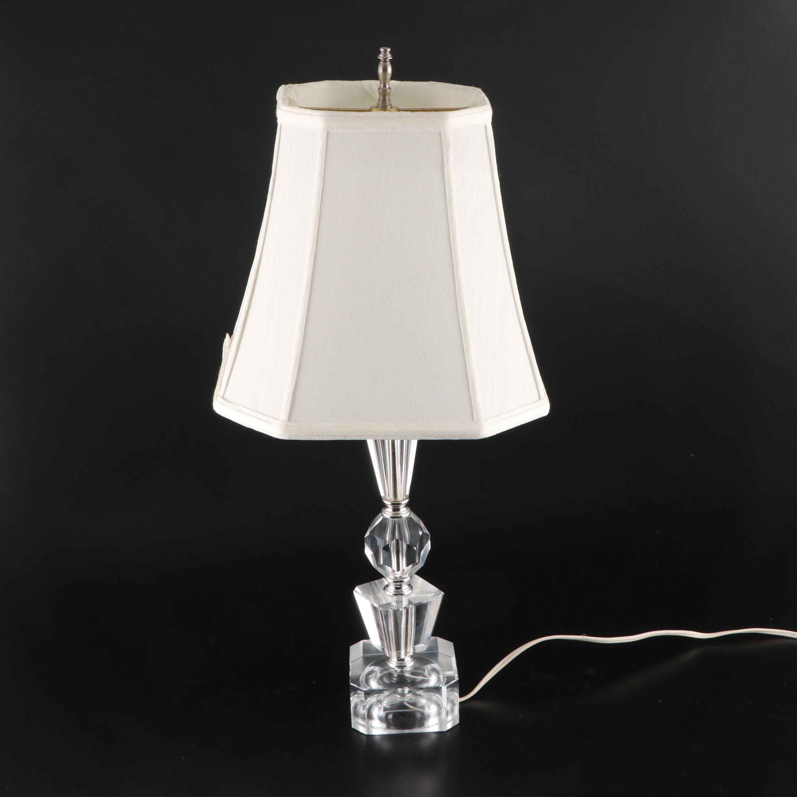 Faceted Stacked Glass Table Lamps