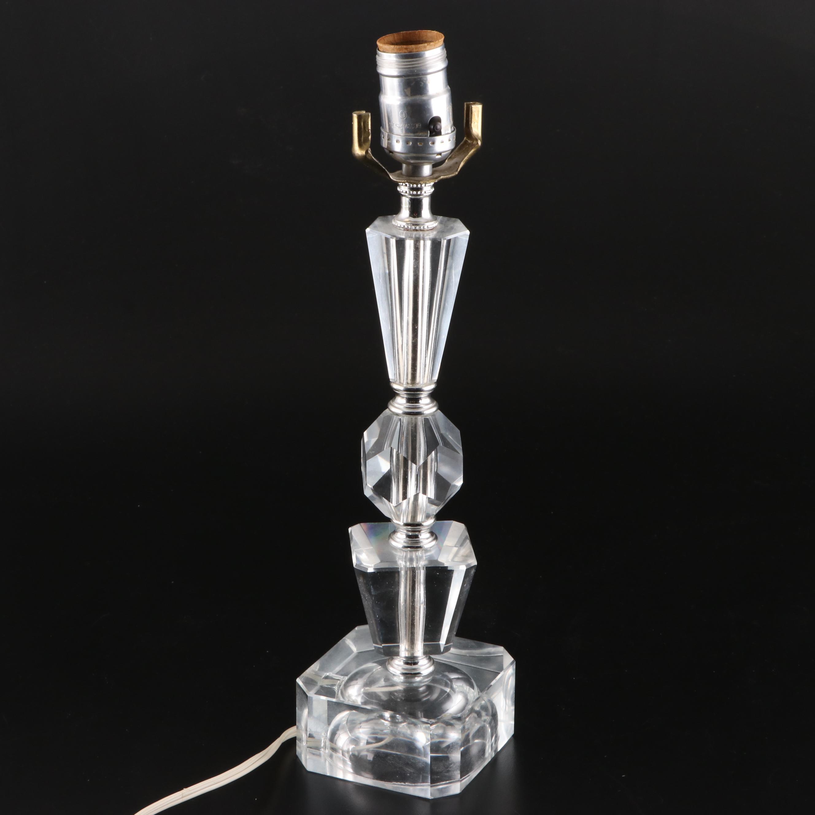 Faceted Stacked Glass Table Lamps