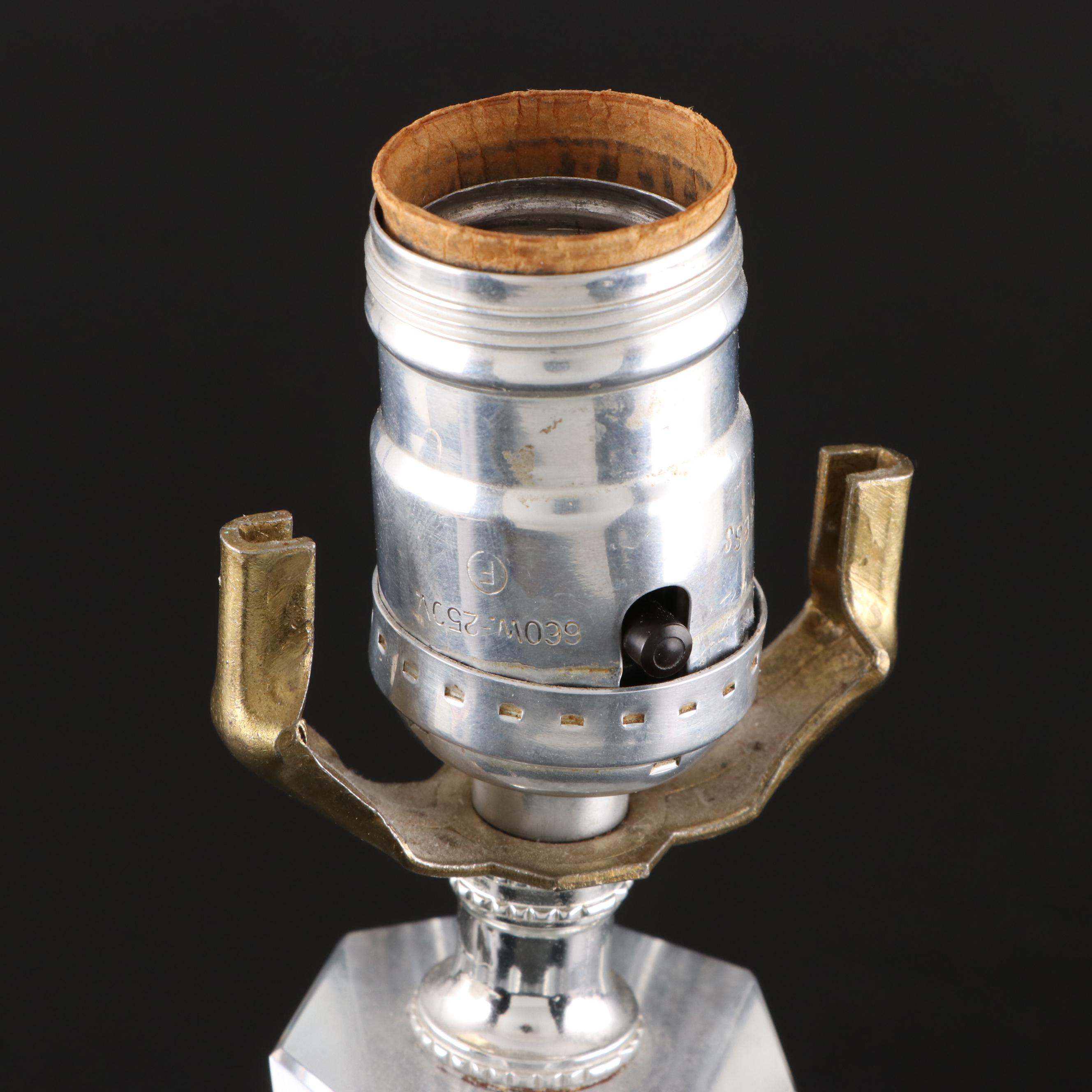 Faceted Stacked Glass Table Lamps