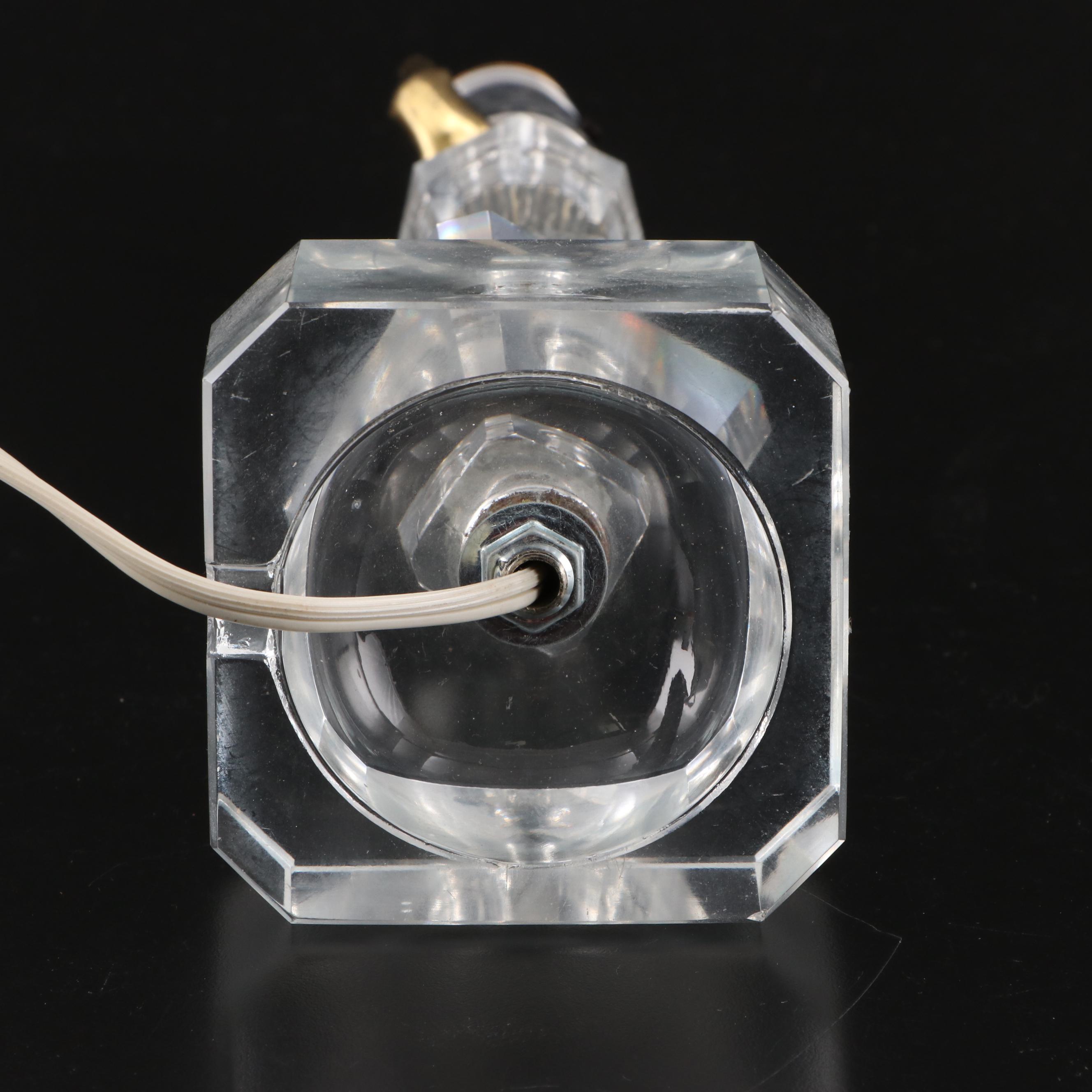 Faceted Stacked Glass Table Lamps