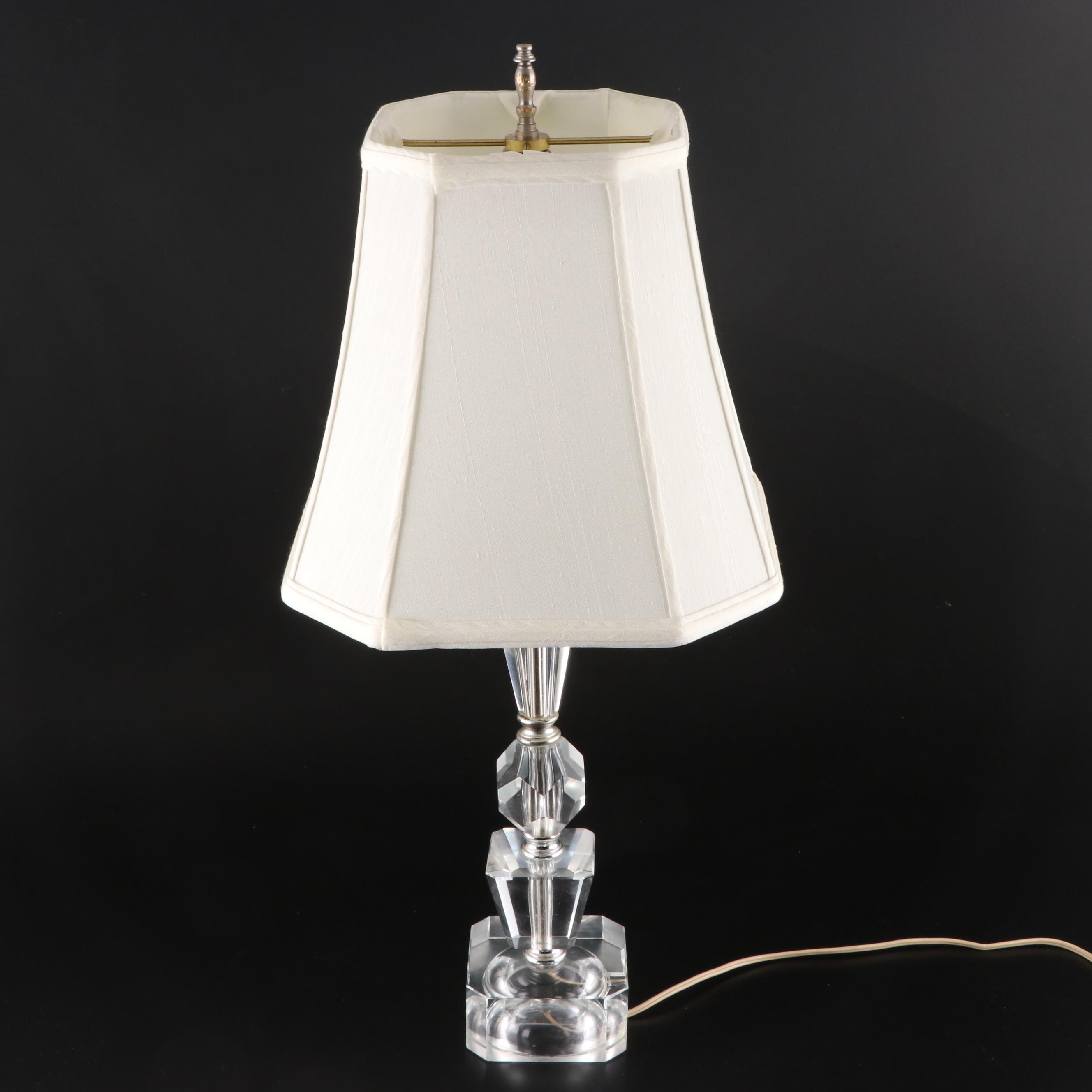 Faceted Stacked Glass Table Lamps