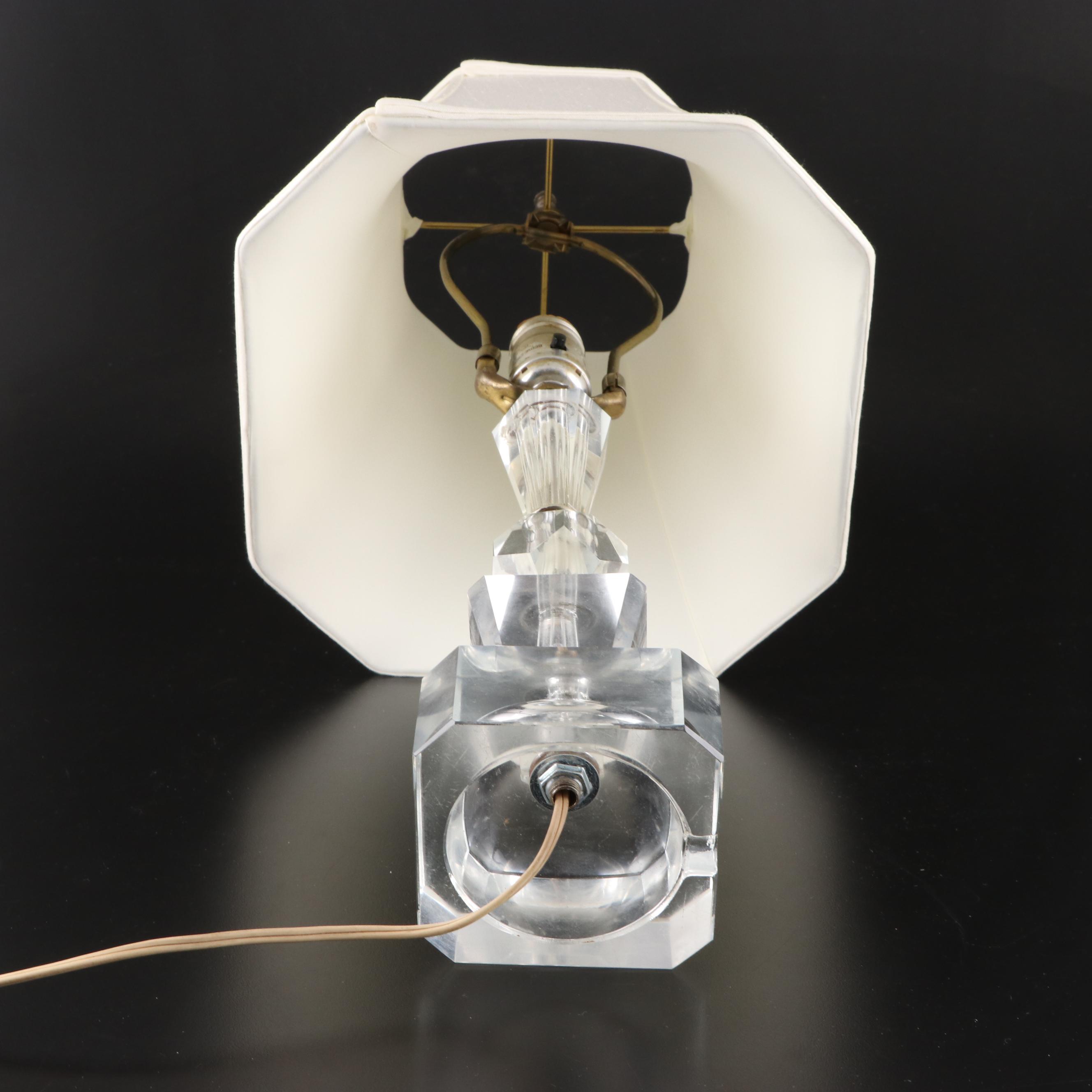 Faceted Stacked Glass Table Lamps