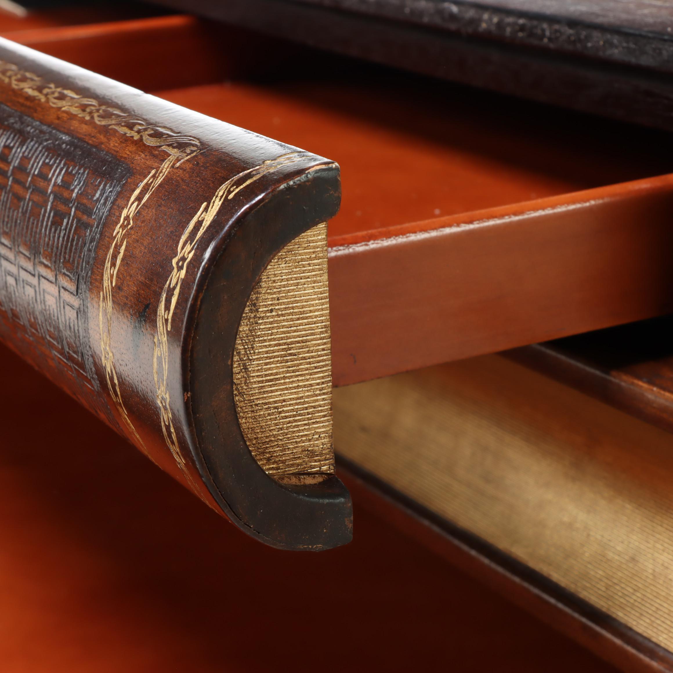 Maitland-Smith Parcel-Gilt and Paint-Decorated Faux Book Coffee Table