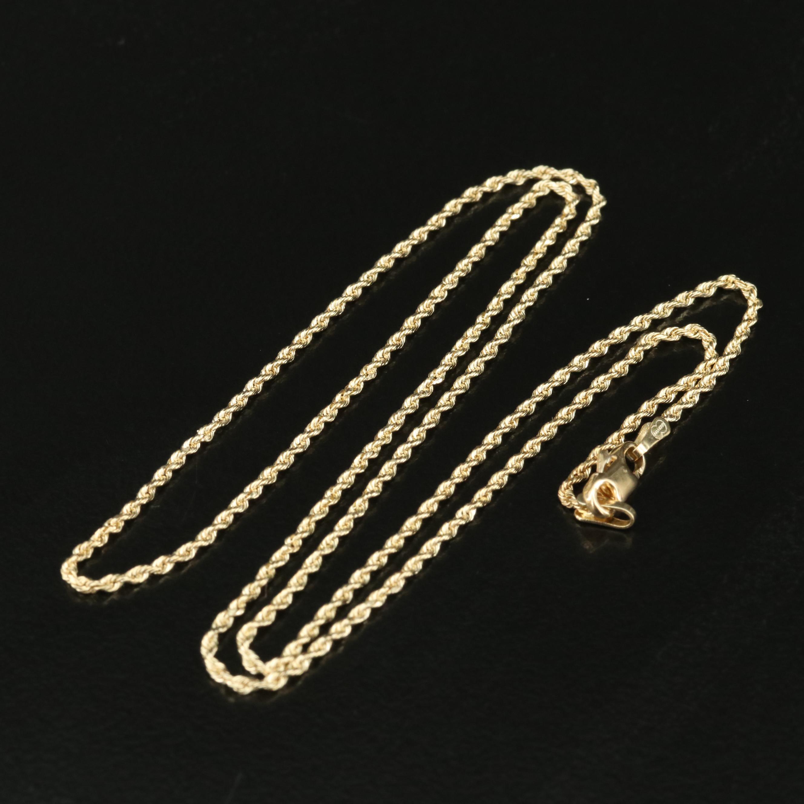 Italian UnoAErre 14K Rope Chain