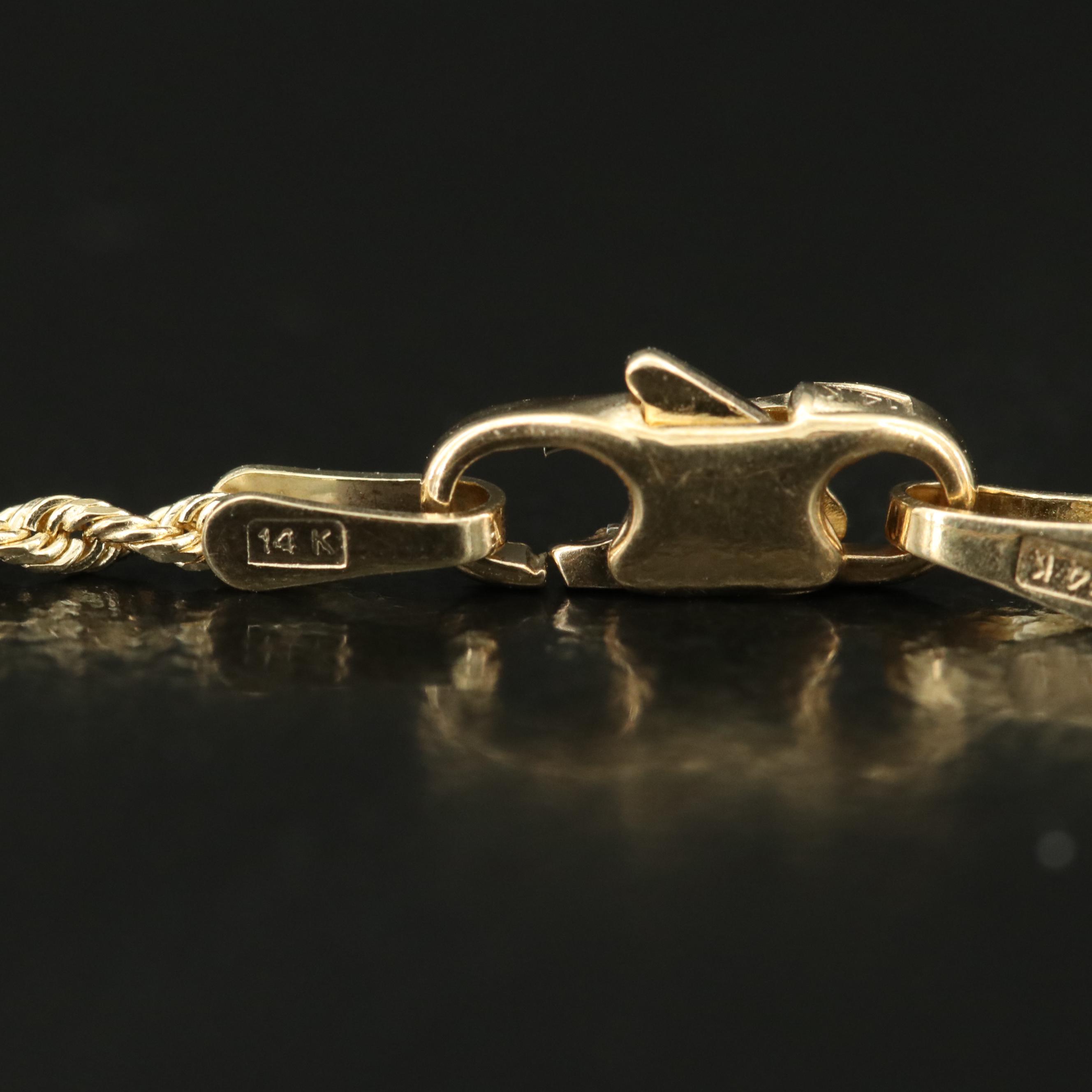 Italian UnoAErre 14K Rope Chain