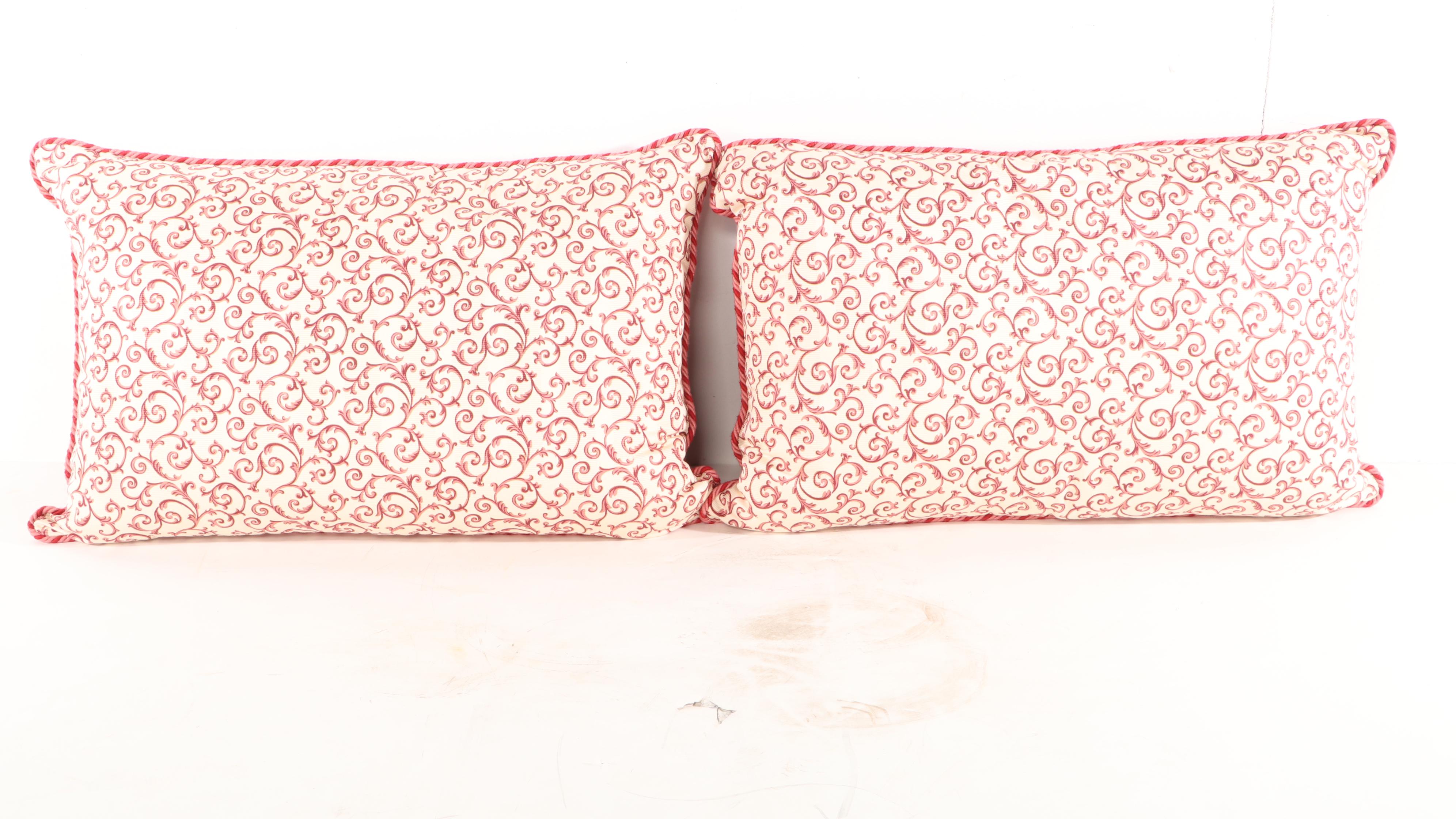 Custom Made Arabesque Pattern Duvet Cover, Ruffled Bedskirt, and Accent Pillows