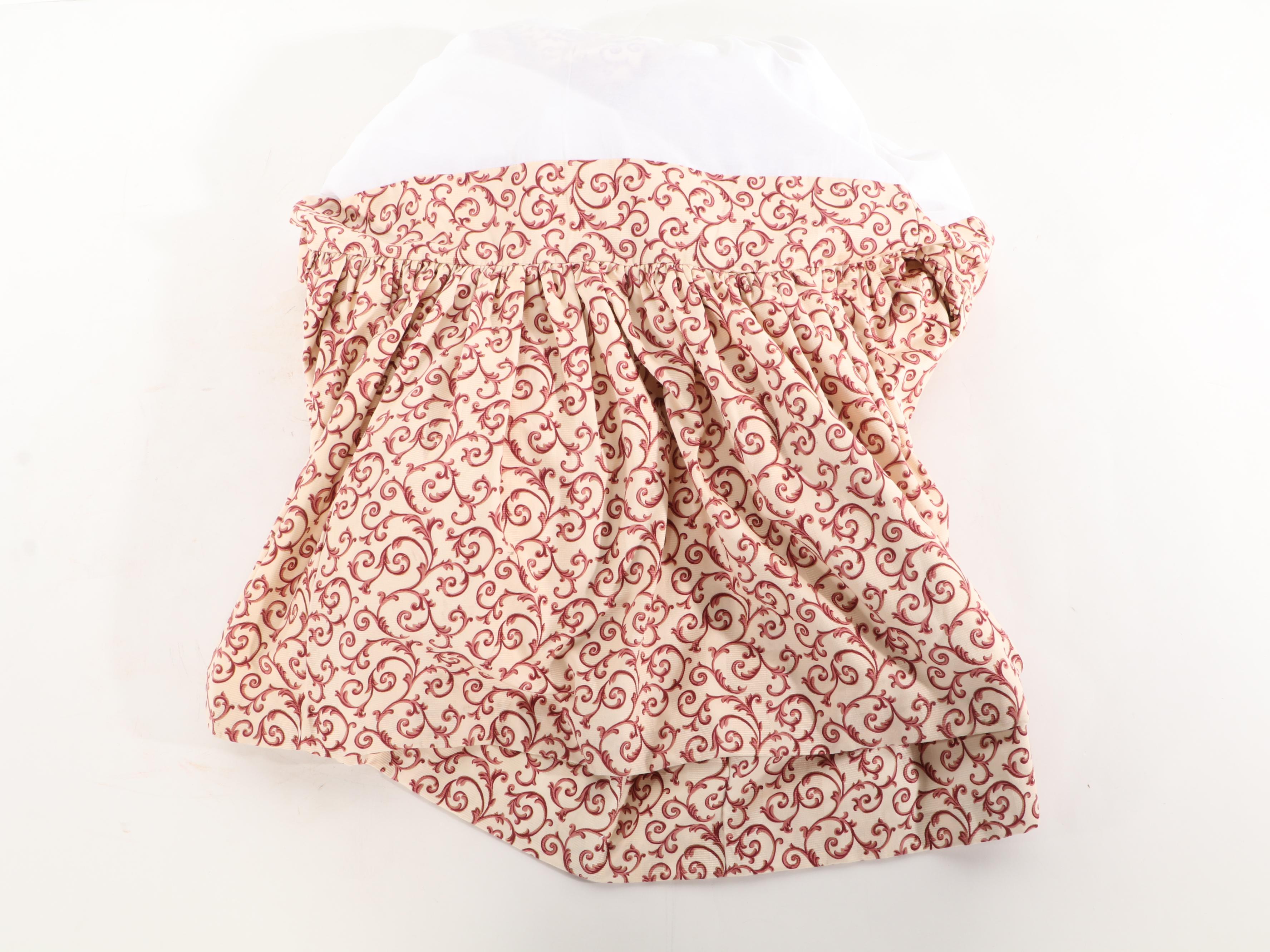 Custom Made Arabesque Pattern Duvet Cover, Ruffled Bedskirt, and Accent Pillows