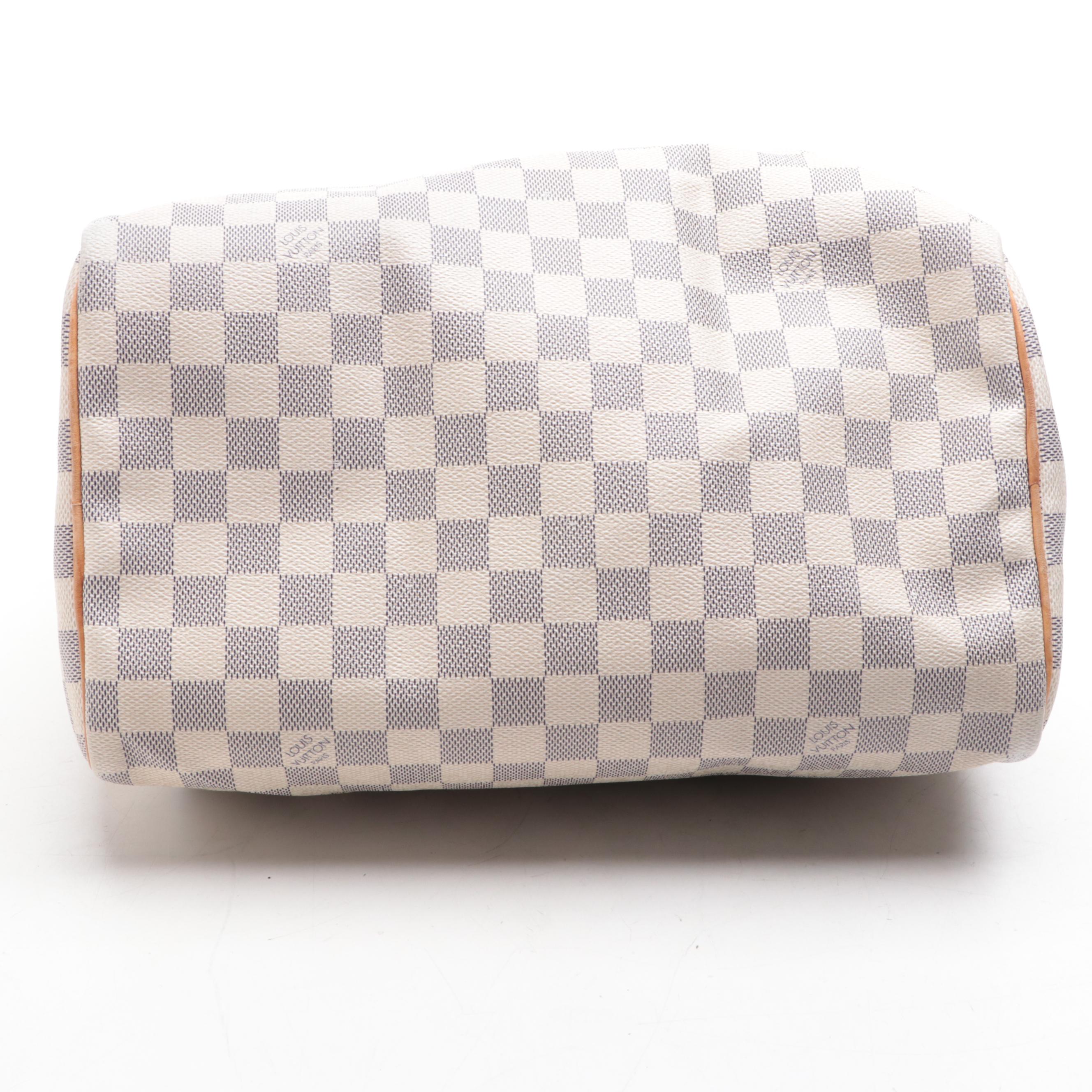 Louis Vuitton Speedy 30 in Damier Azur Canvas and Vachetta Leather