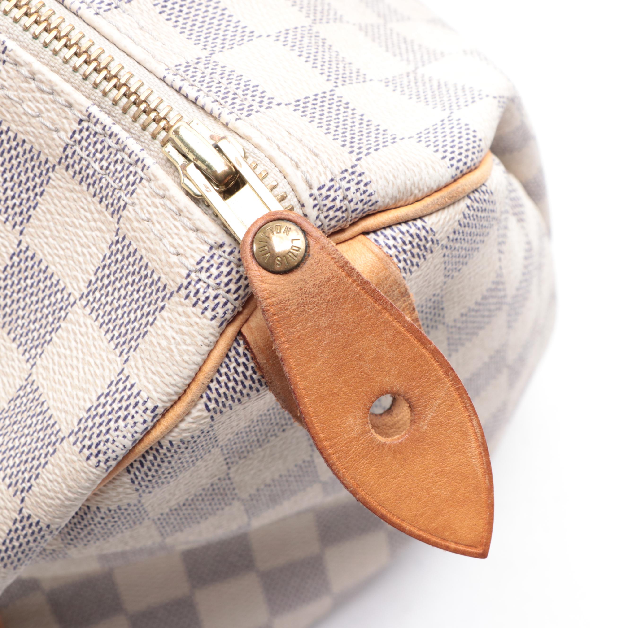 Louis Vuitton Speedy 30 in Damier Azur Canvas and Vachetta Leather