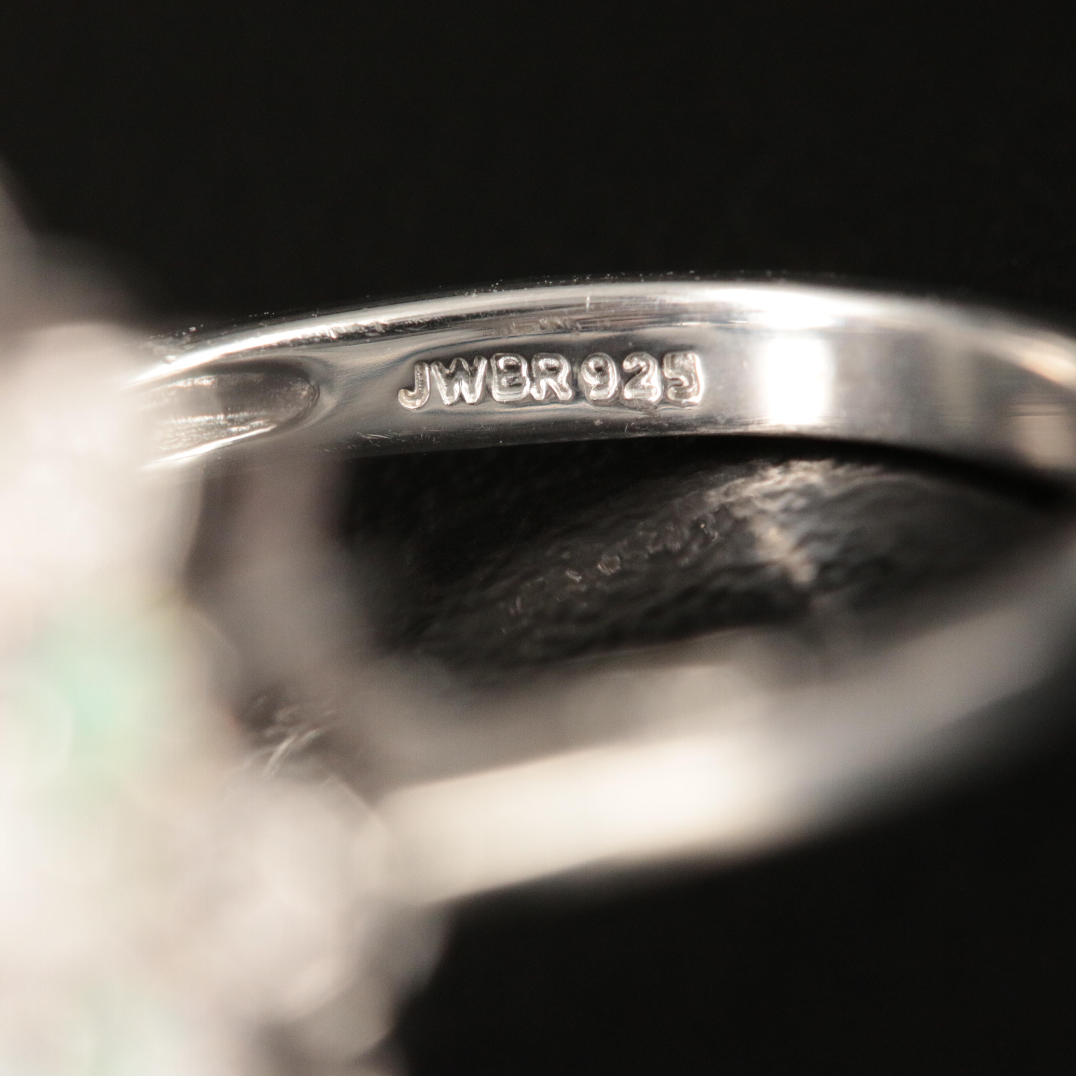 Sterling Opal and White Sapphire Flower Ring