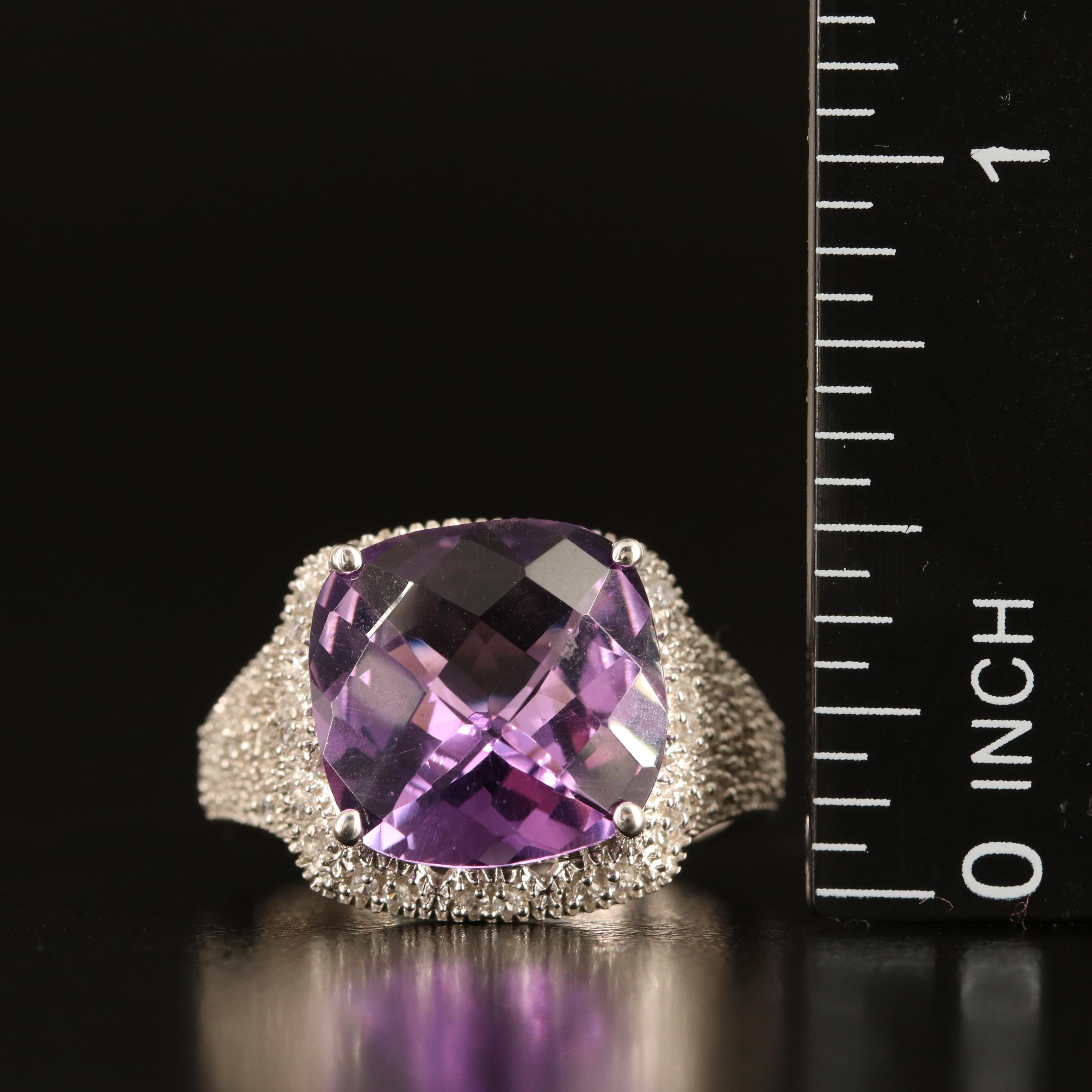 Sterling Amethyst and White Sapphire Ring