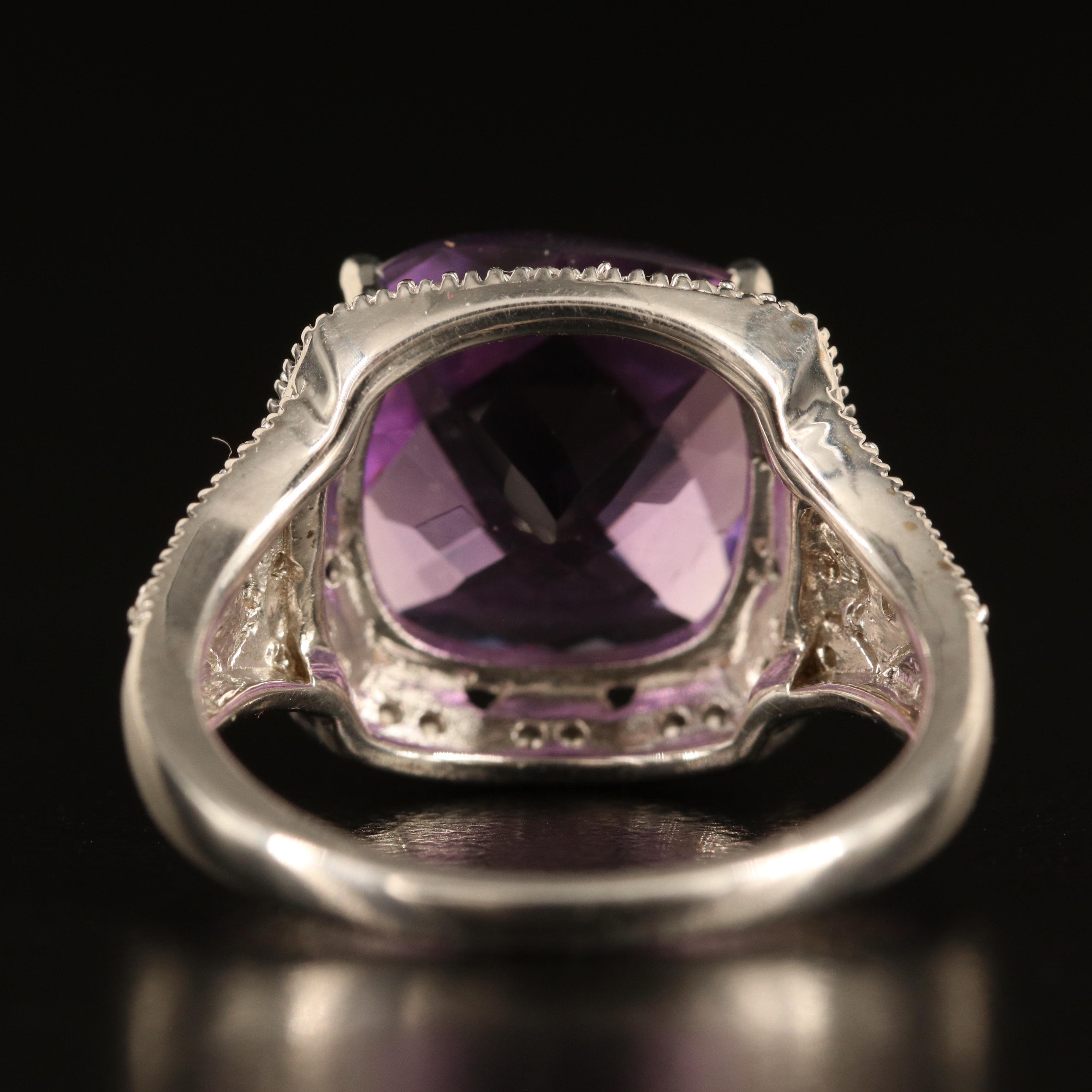 Sterling Amethyst and White Sapphire Ring