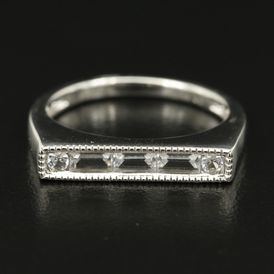 Sterling Sapphire Bar Ring