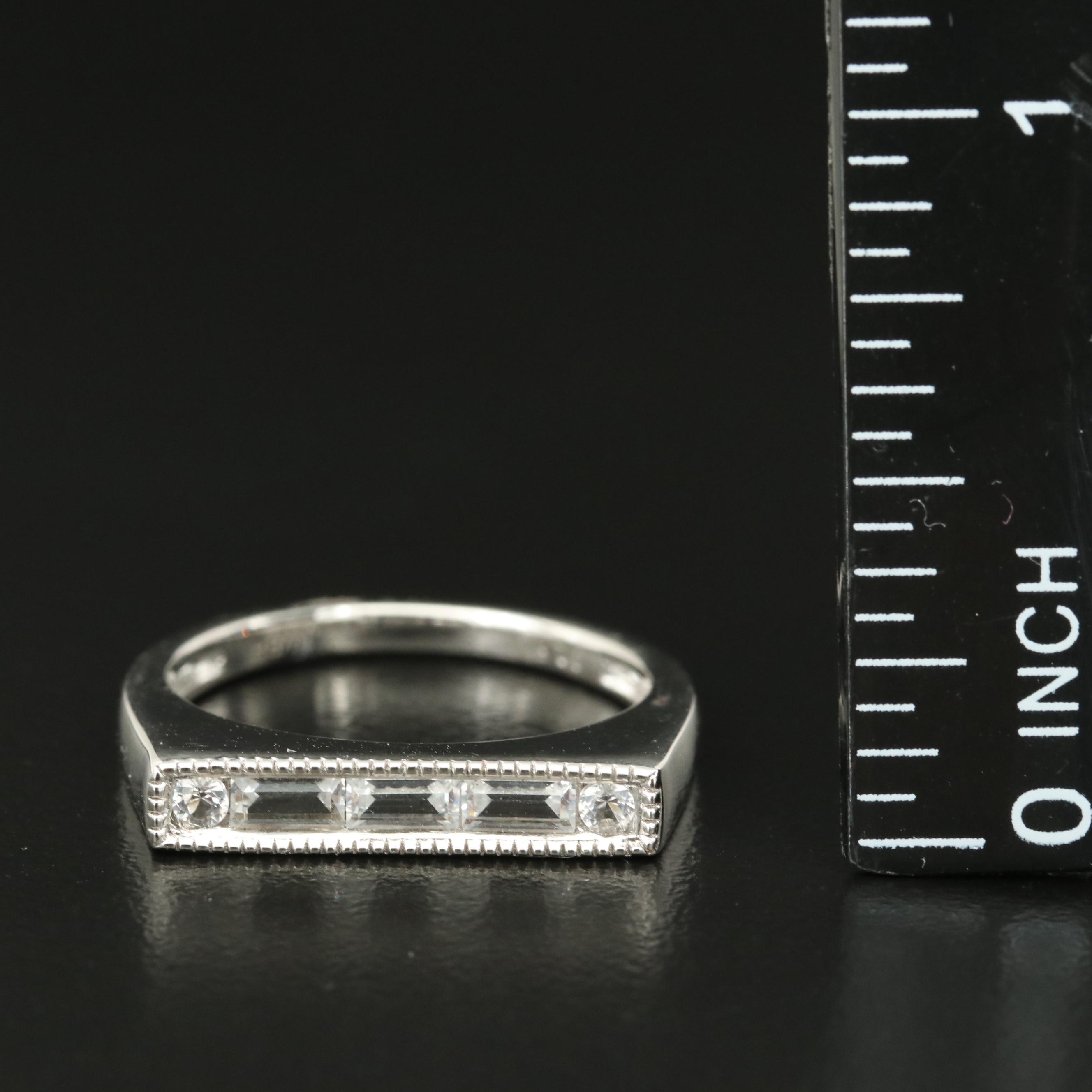 Sterling Sapphire Bar Ring
