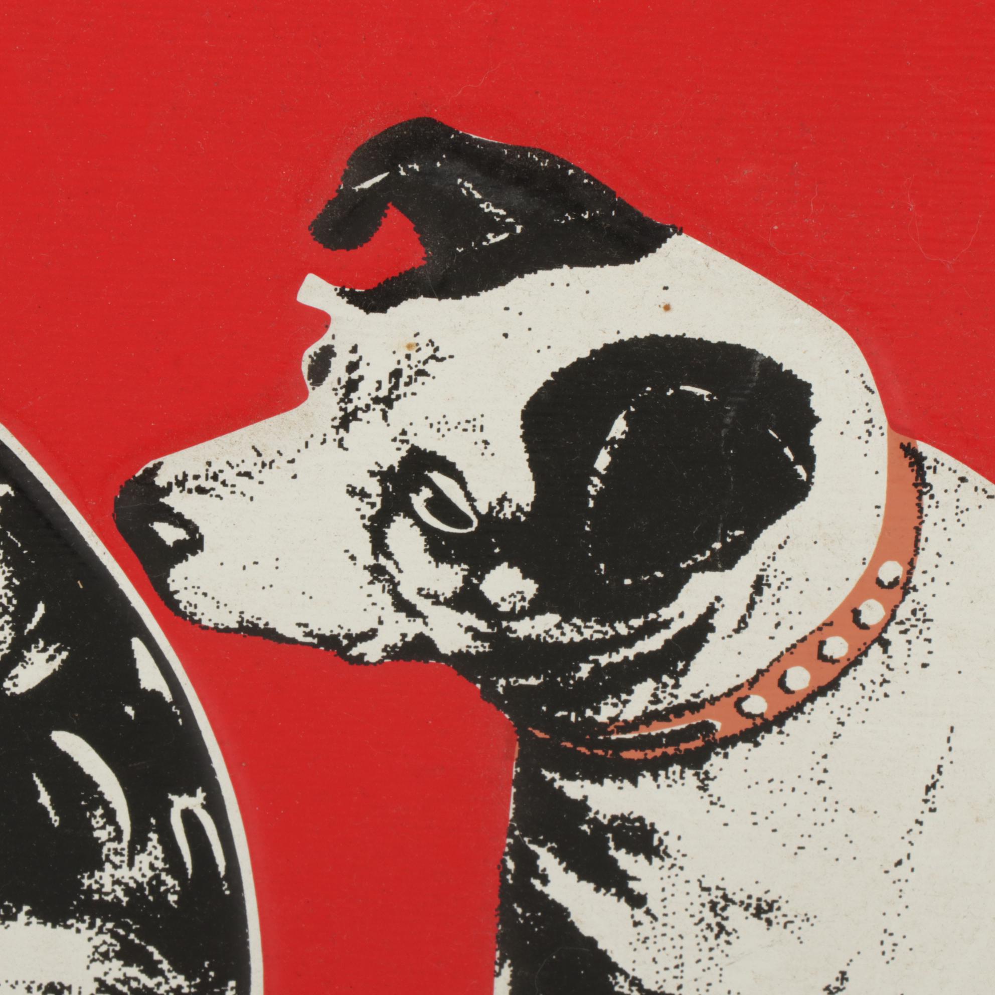 Victor Phonographs Nostalgic "His Masters Voice" Reproduction Metal Sign