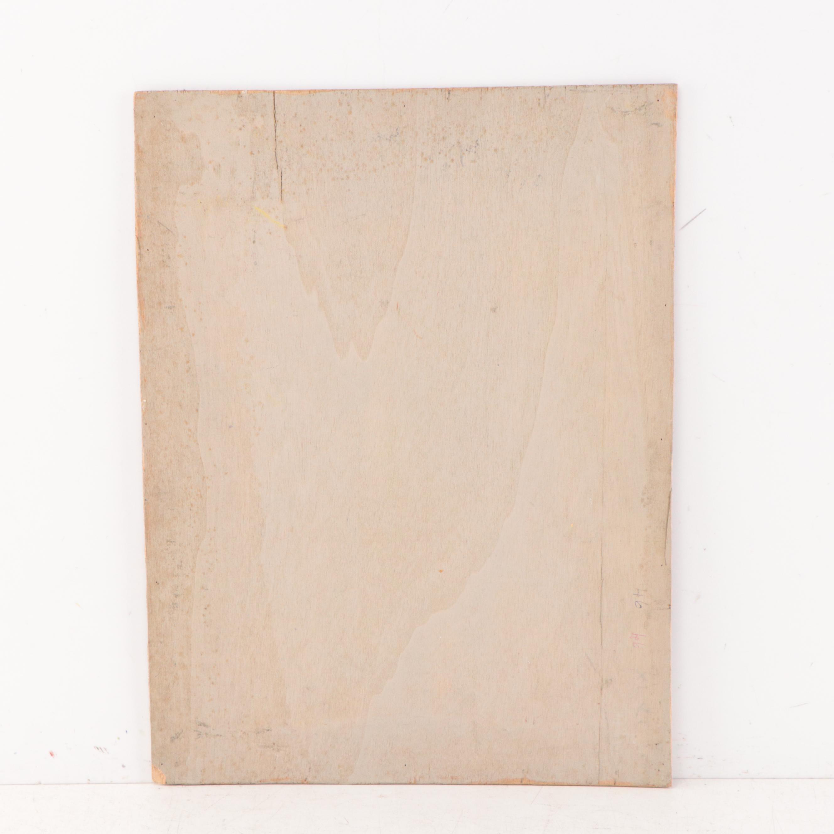 Oil Painting of Man Feeding Birds