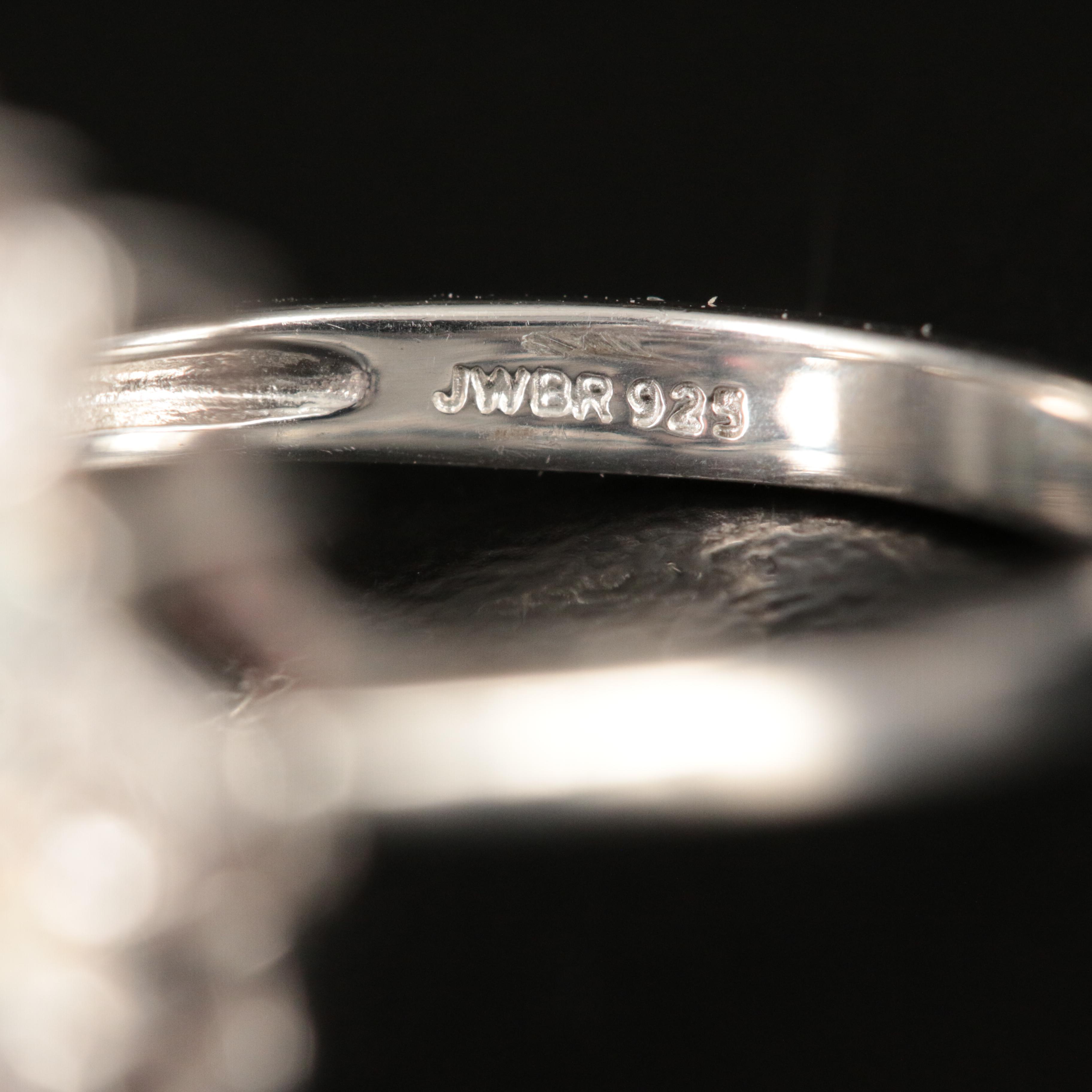 Sterling Opal and White Sapphire Flower Ring