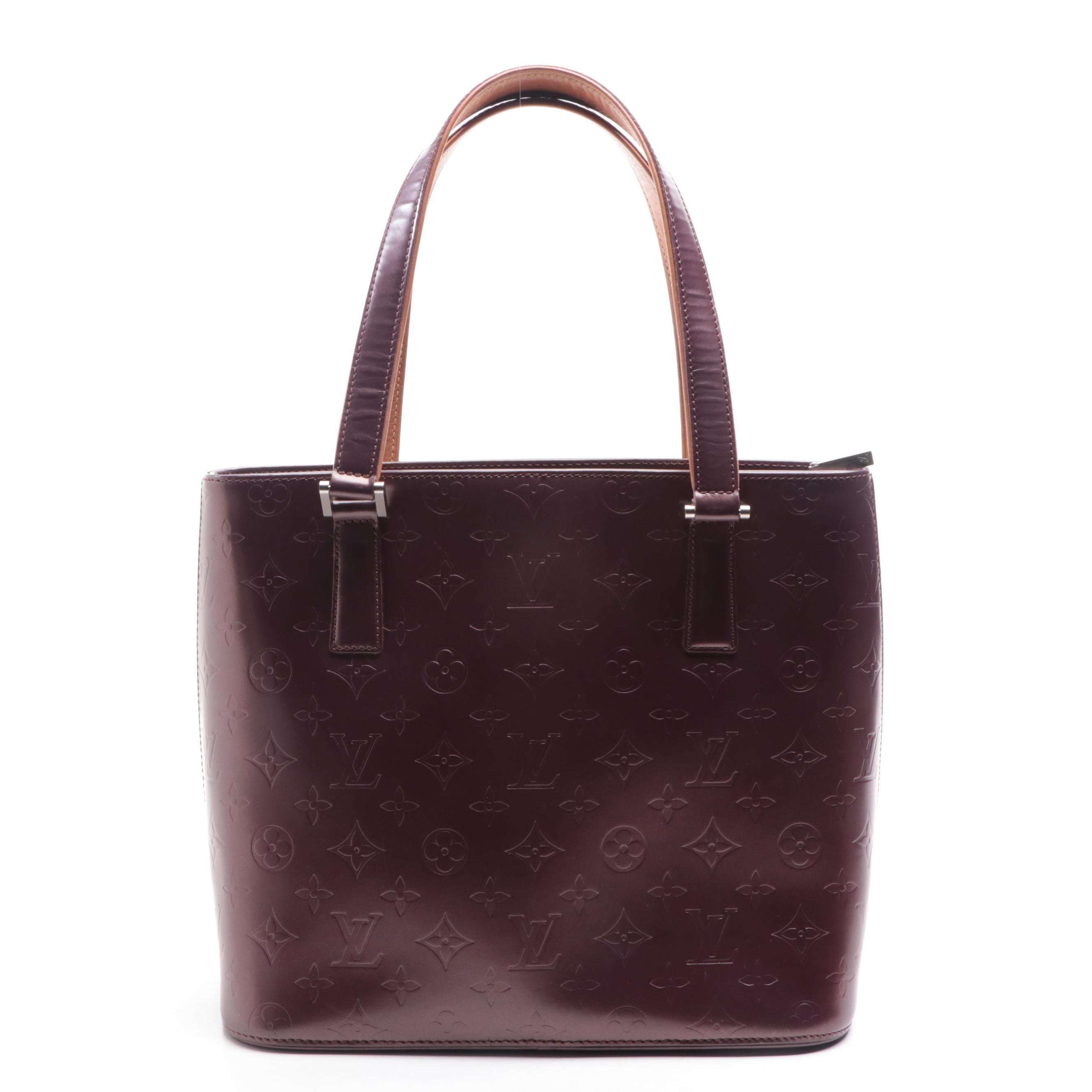 Louis Vuitton Stockton Tote in Bordeaux Monogram Mat and Vachetta Leather
