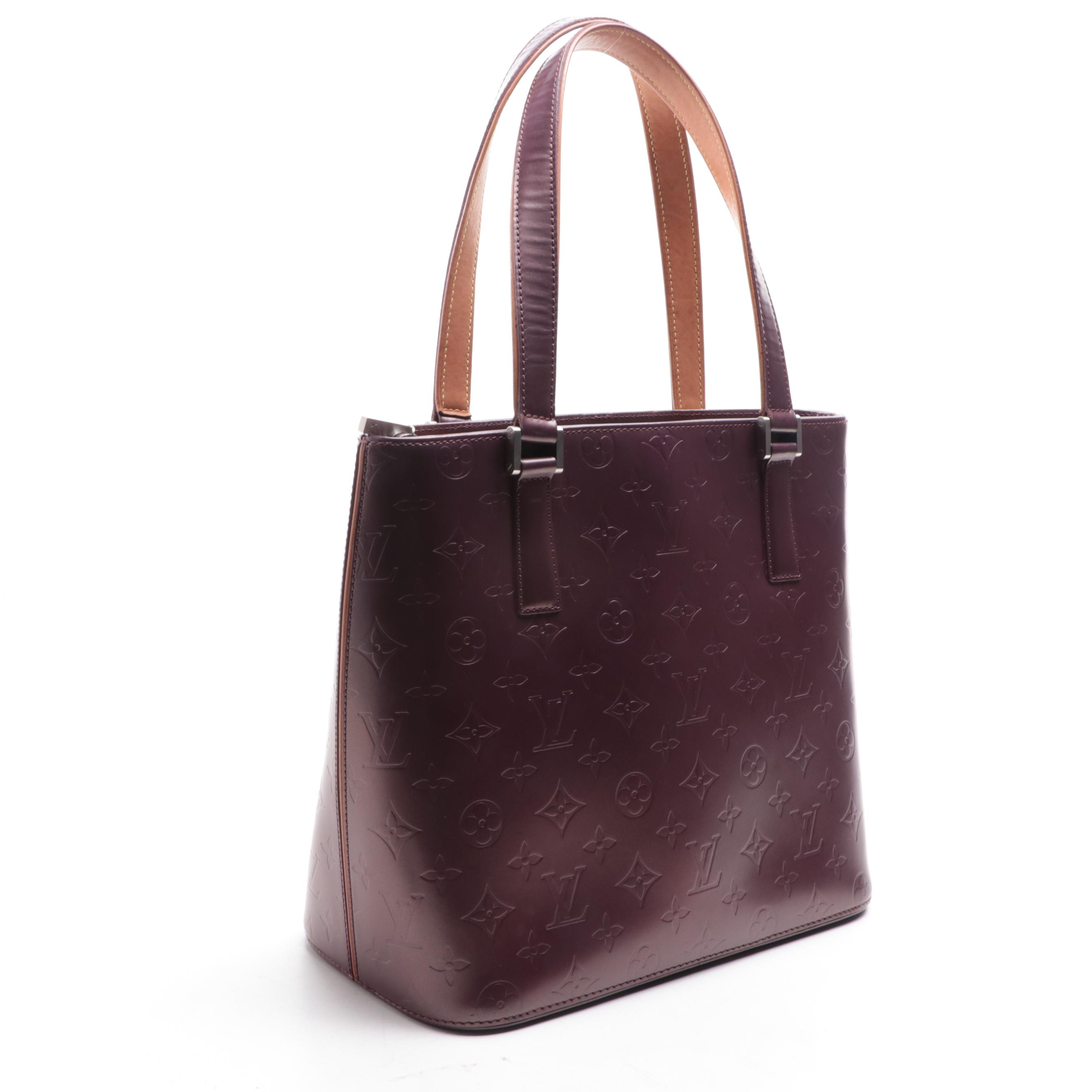 Louis Vuitton Stockton Tote in Bordeaux Monogram Mat and Vachetta Leather