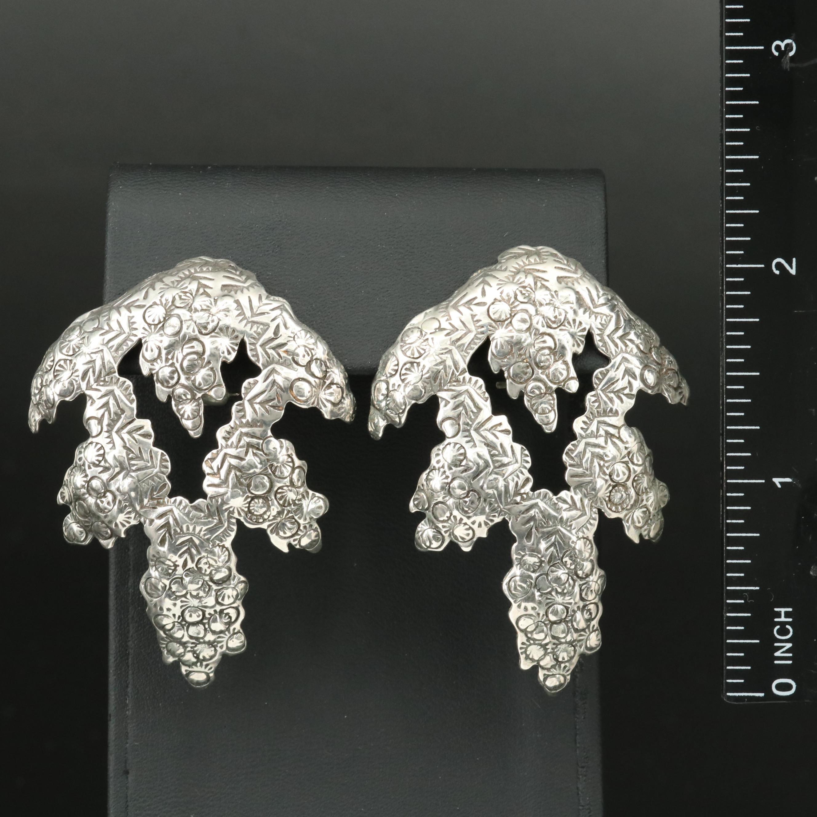 Jane Mason Sterling Stampwork Earrings