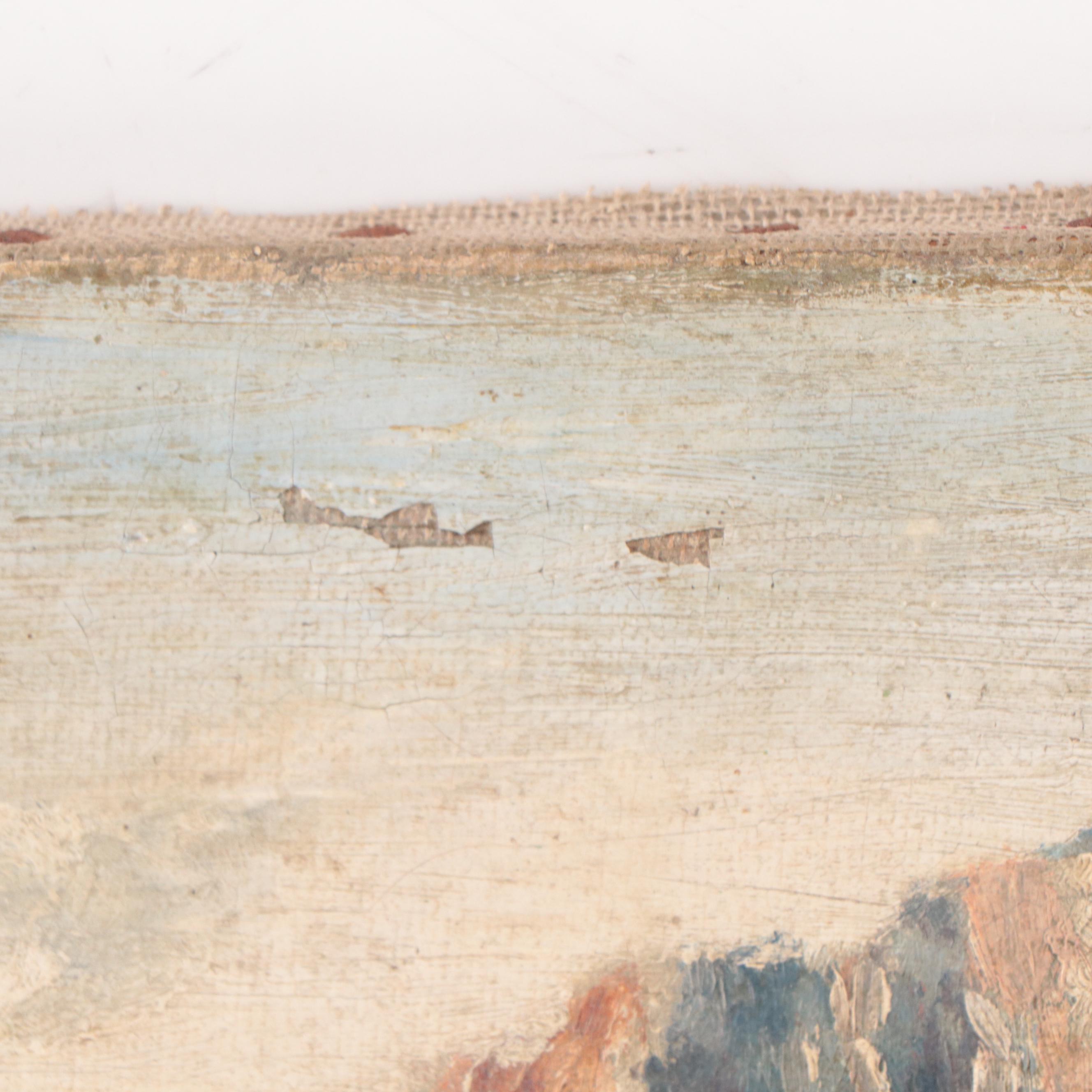 Oil Painting of Cows in Alpine Landscape