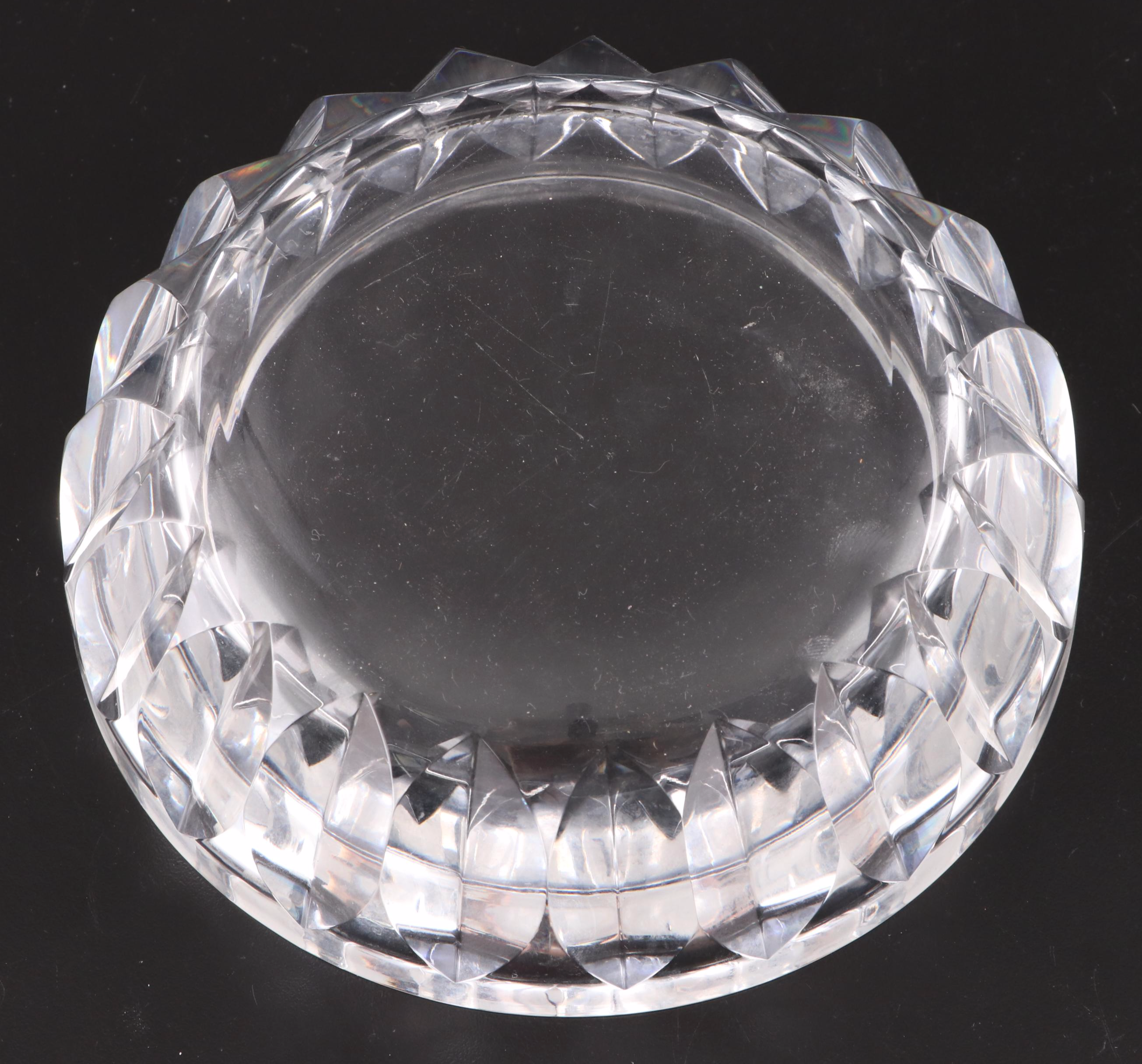 Lloyd Atkins for Steuben Ring Footed Glass Bowl with Orrefors Glass Dish