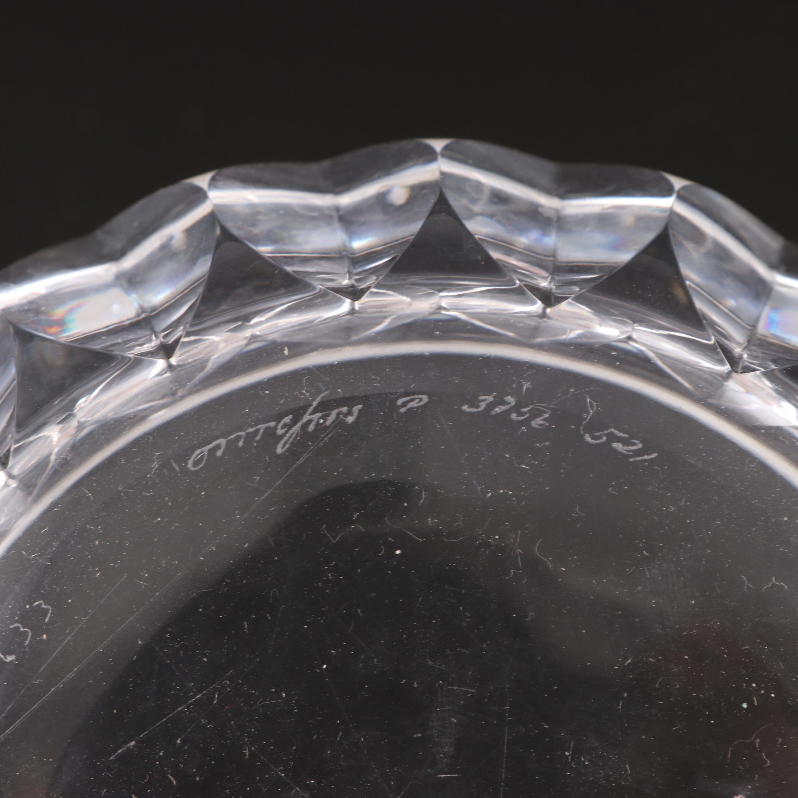 Lloyd Atkins for Steuben Ring Footed Glass Bowl with Orrefors Glass Dish