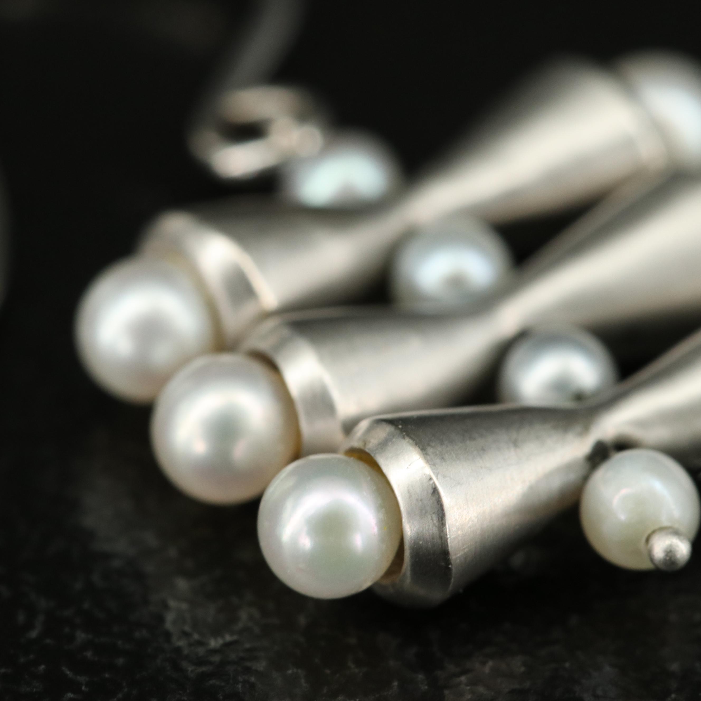 Akiyo Matsuoka 18K Pearl Stacked Cone Drop Earrings