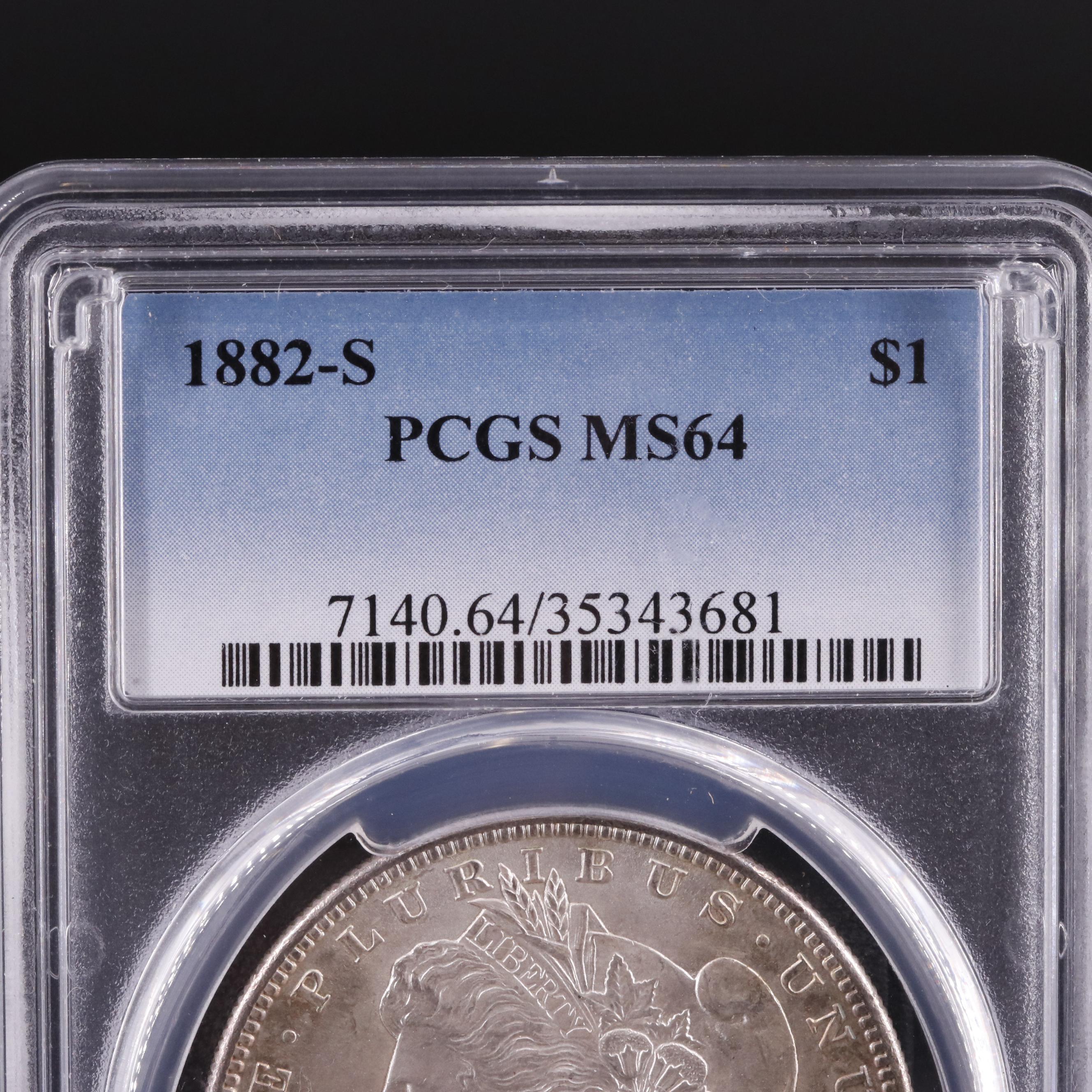 PCGS Graded MS64 1882-S Morgan Silver Dollar