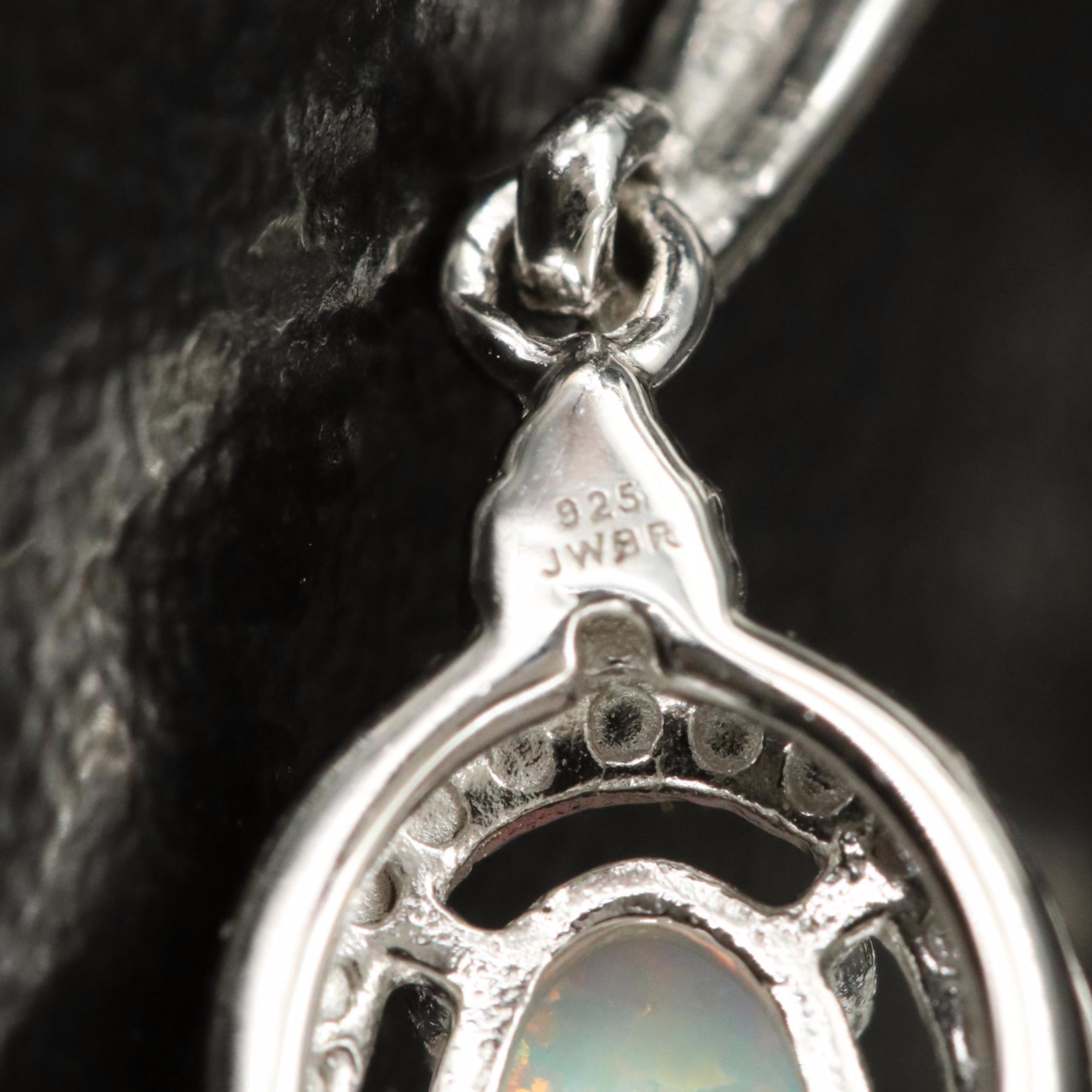 Sterling Opal and White Sapphire Earrings