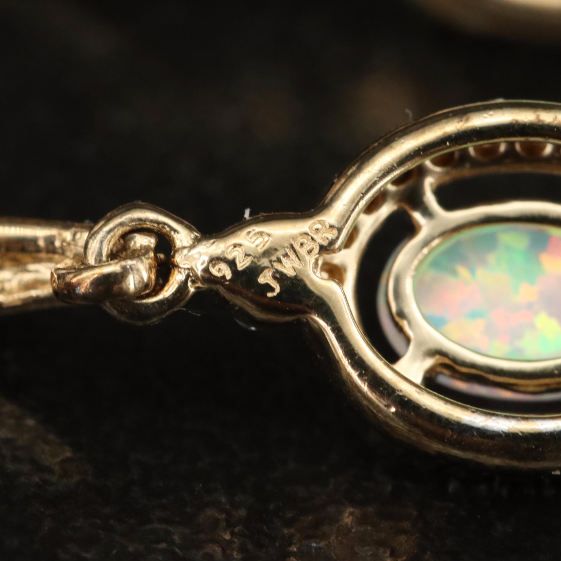 Sterling Opal and White Sapphire Earrings