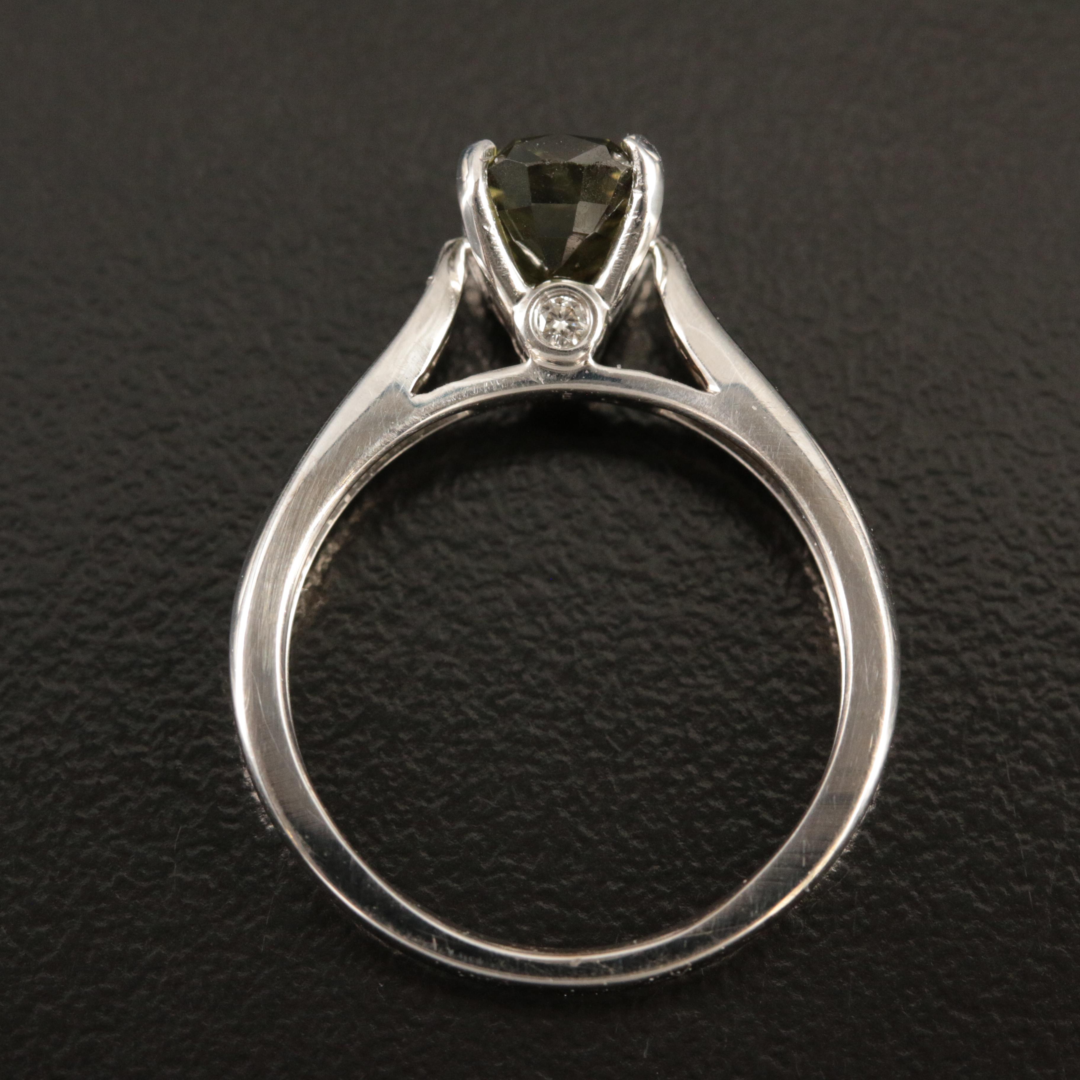 18K 1.46 CT Color-Change Sapphire and Diamond Ring with GIA Report