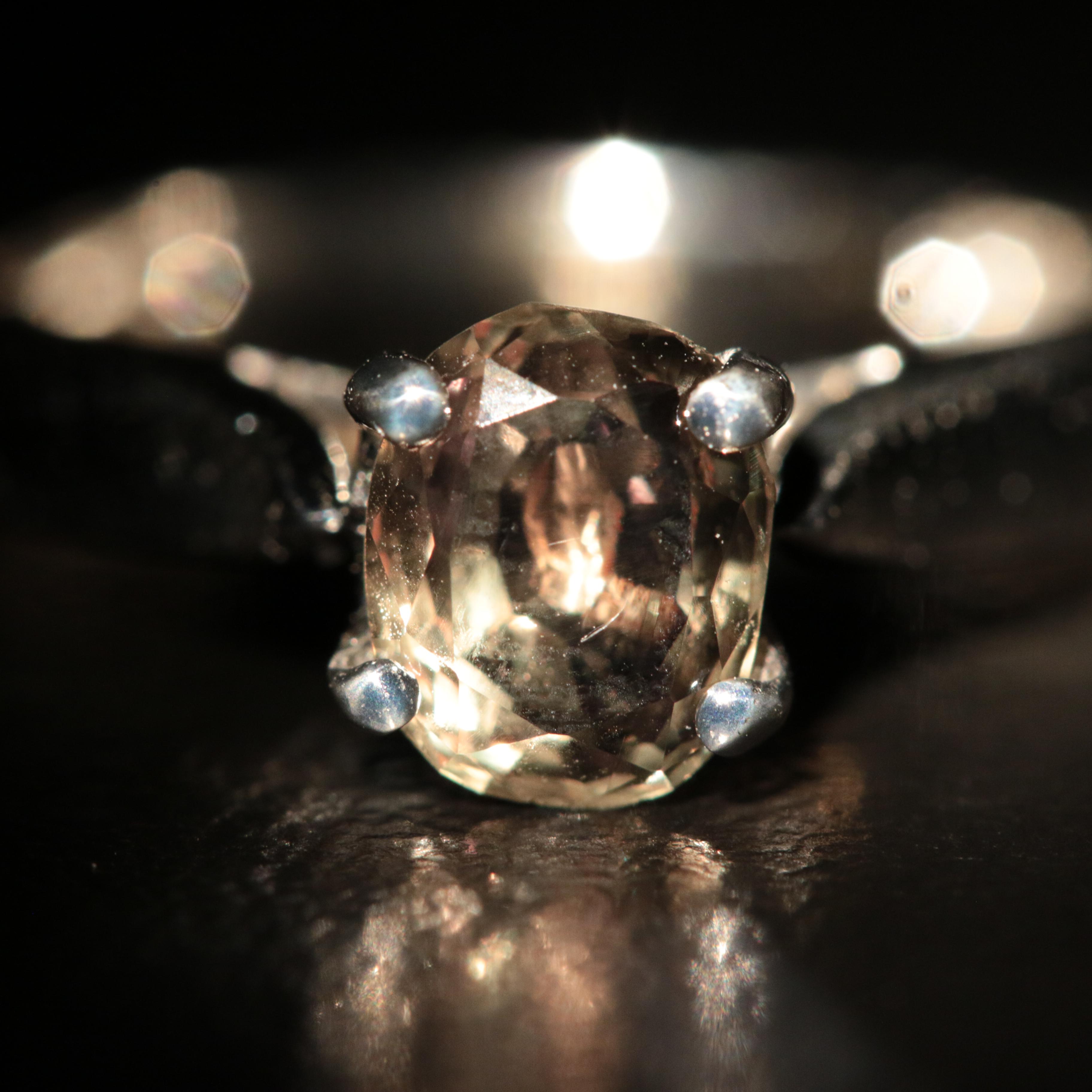 18K 1.46 CT Color-Change Sapphire and Diamond Ring with GIA Report