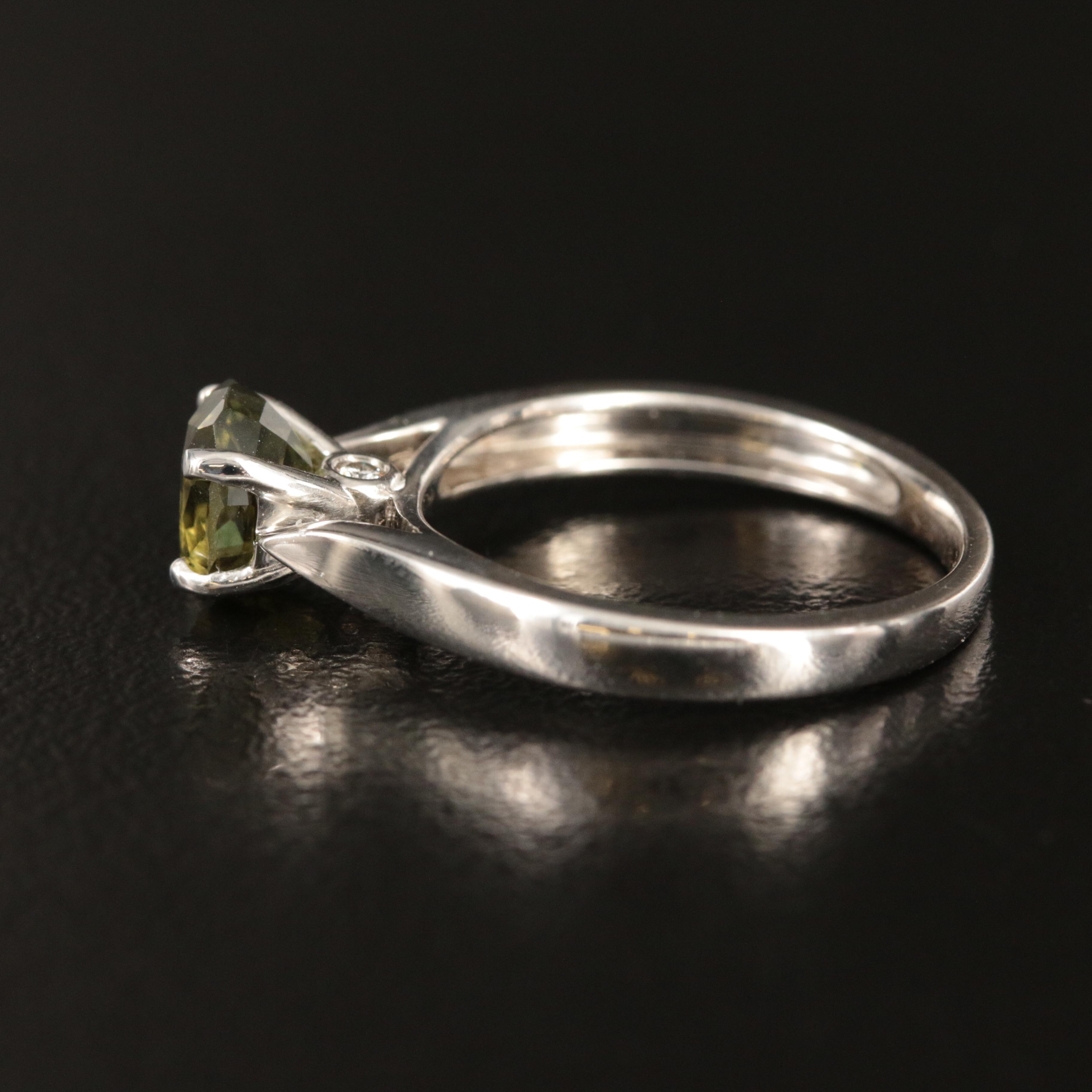 18K 1.46 CT Color-Change Sapphire and Diamond Ring with GIA Report