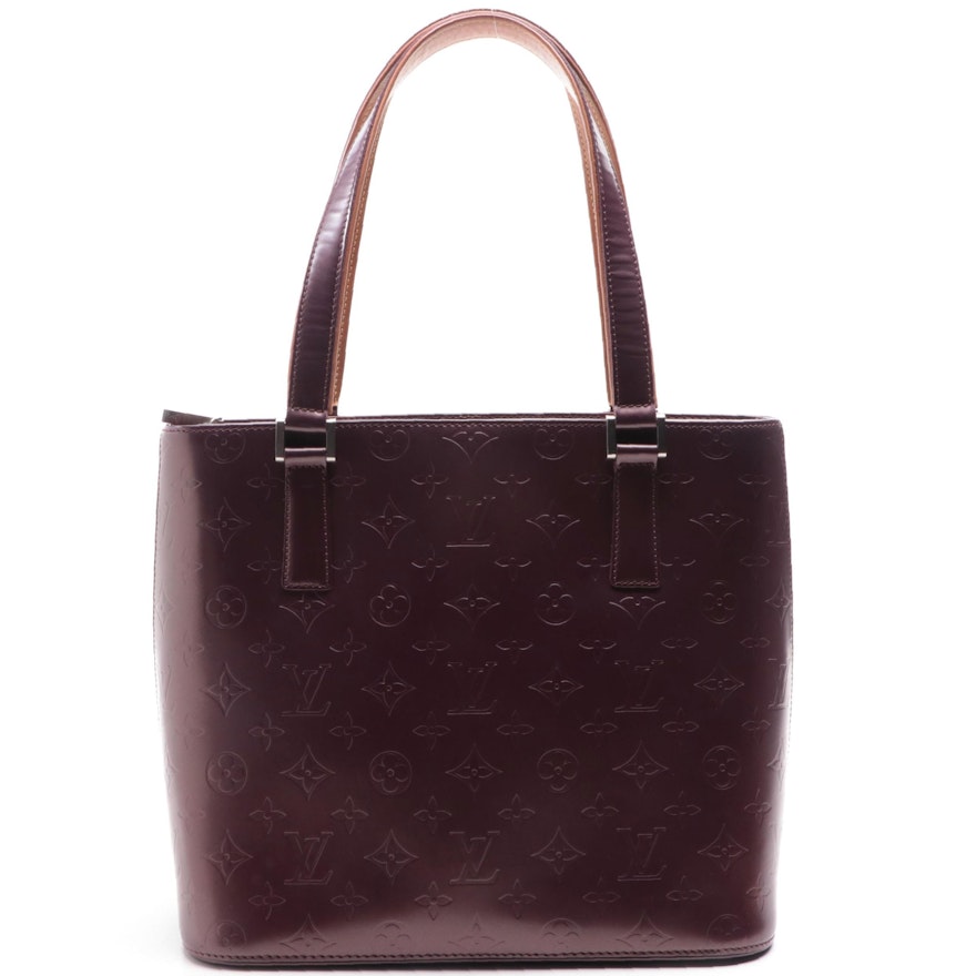 Louis Vuitton Stockton Tote in Bordeaux Monogram Mat and Vachetta Leather