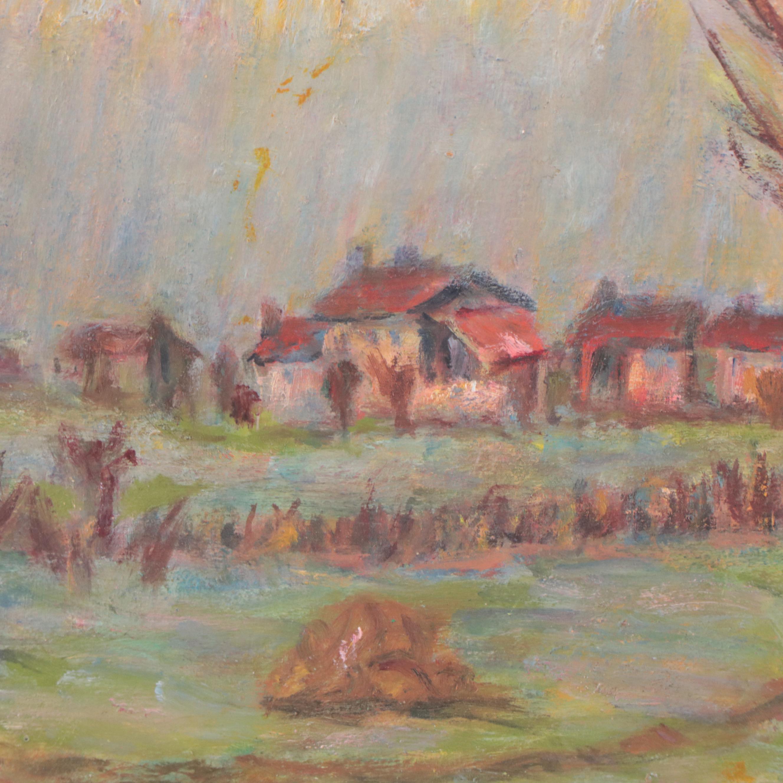 Oil Painting of Pastoral Landscape