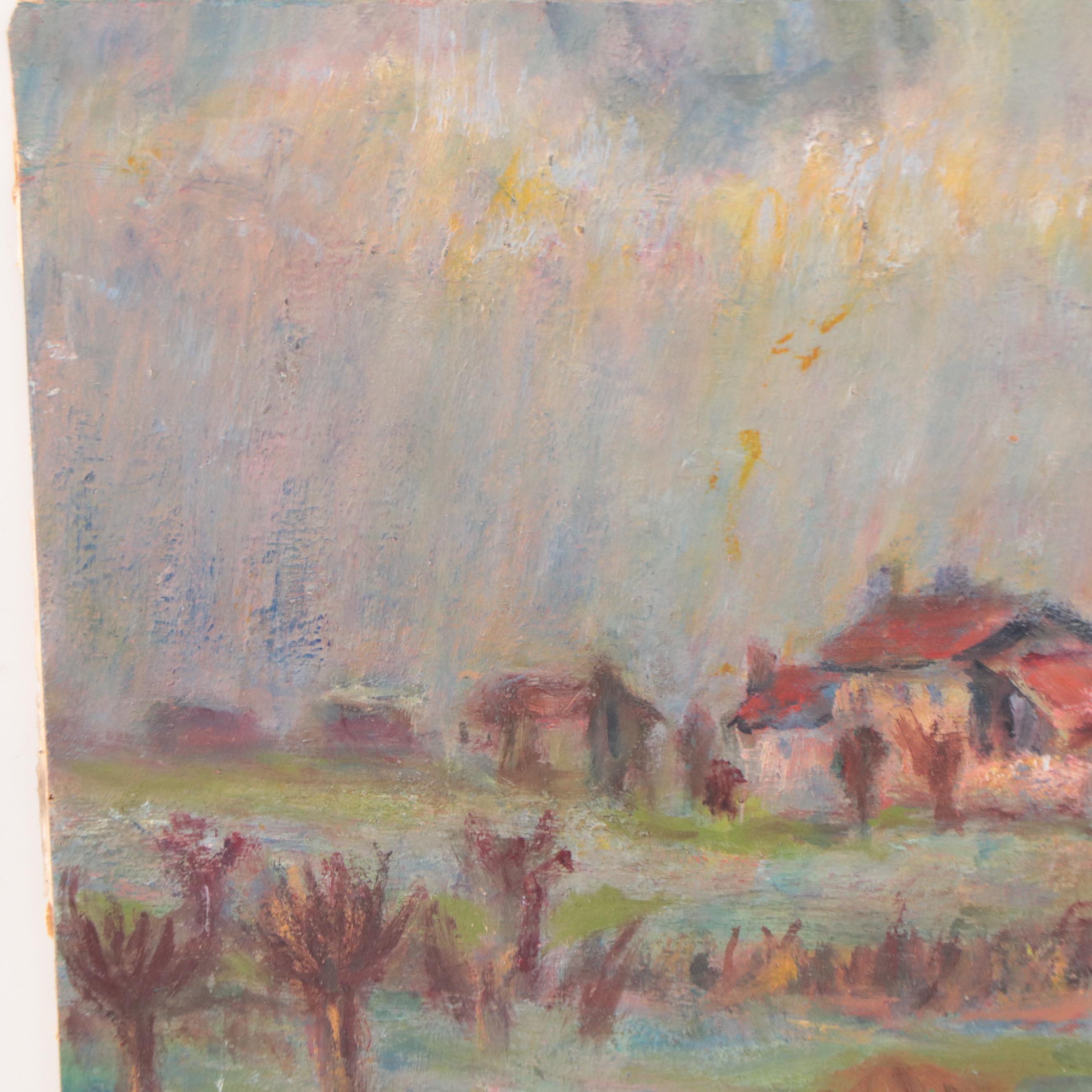 Oil Painting of Pastoral Landscape