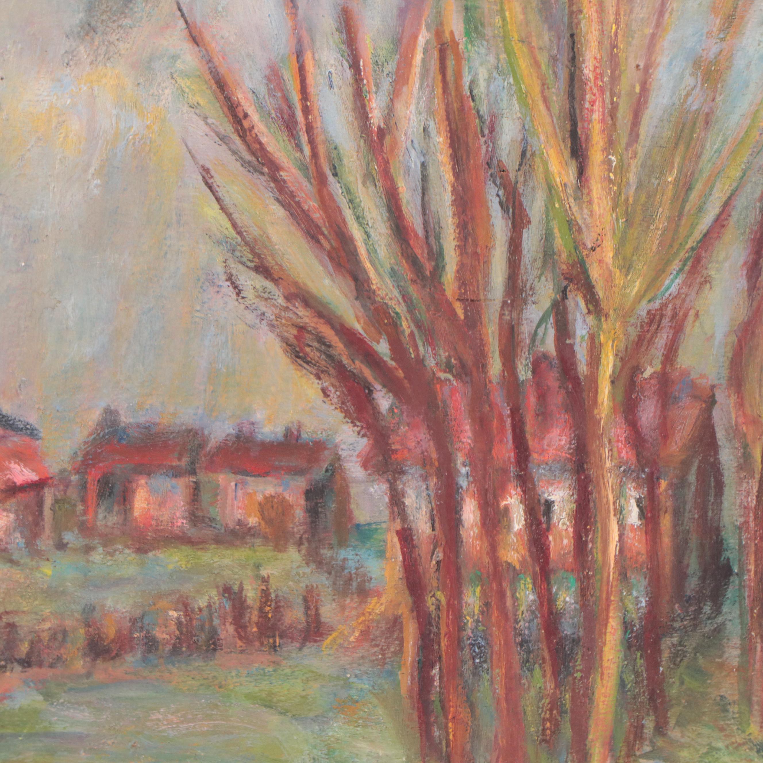 Oil Painting of Pastoral Landscape