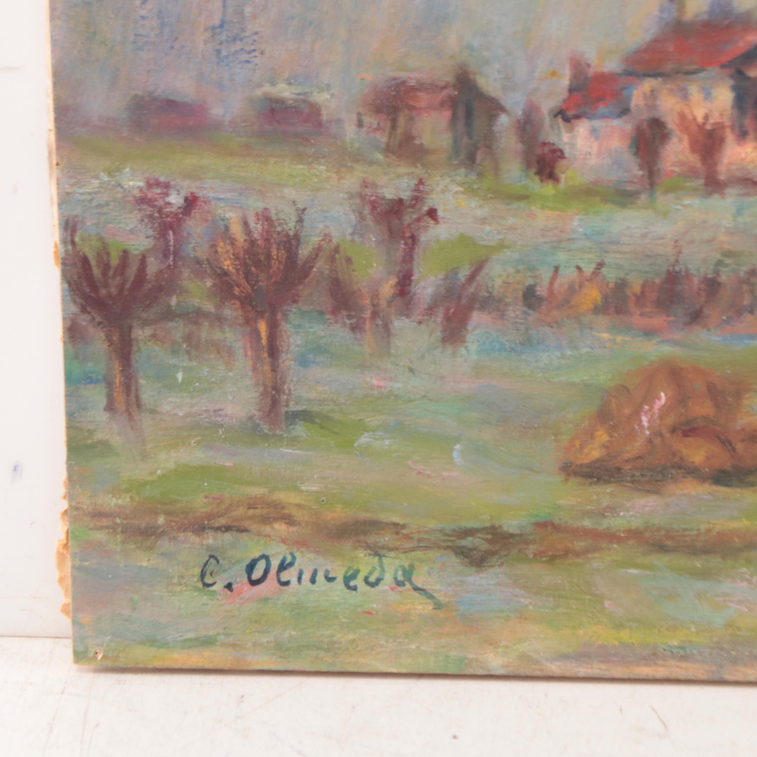 Oil Painting of Pastoral Landscape