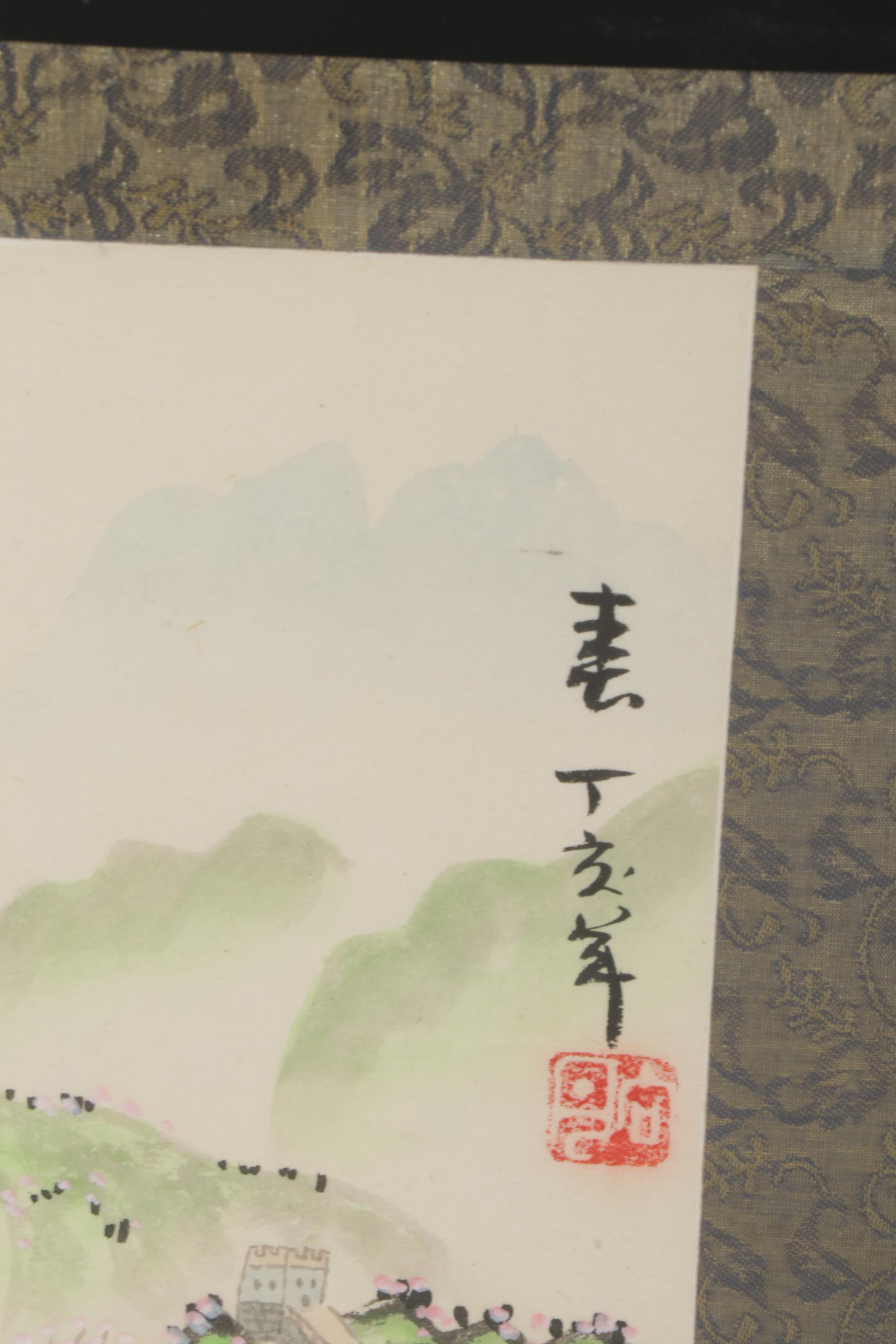 Chinese Gouache and Ink Paintings of the Great Wall in Four Seasons