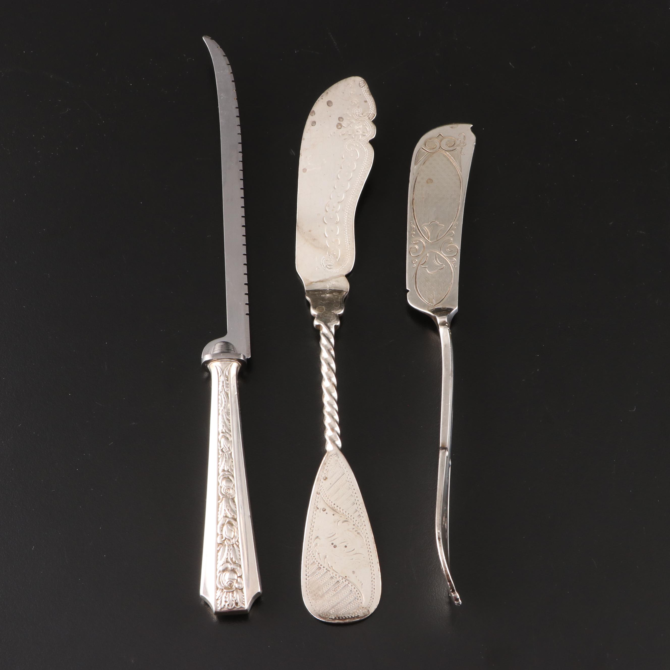 Gorham Sterling Silver Flatware with Sterling and Silver Plate Serving Utensils