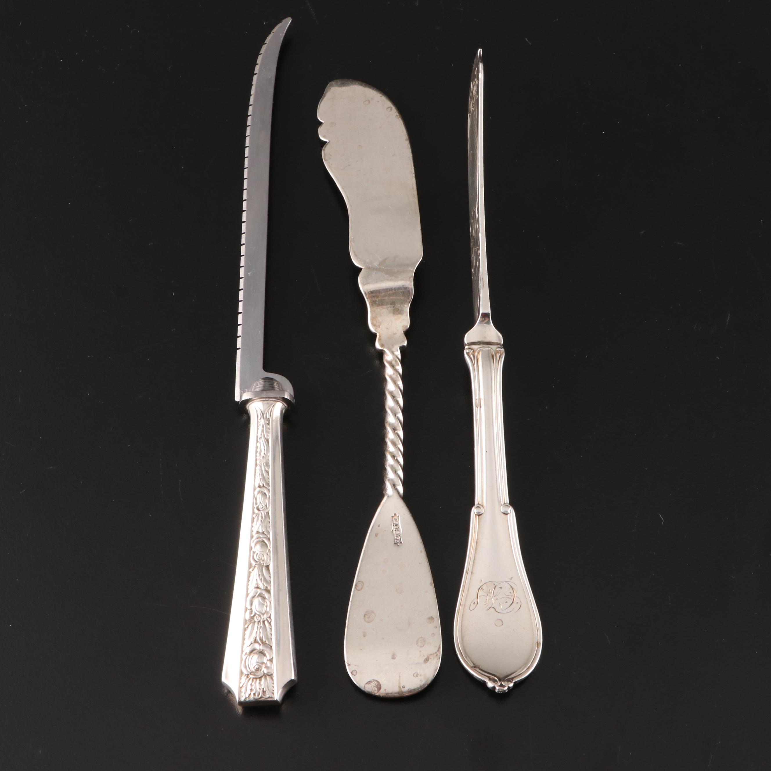 Gorham Sterling Silver Flatware with Sterling and Silver Plate Serving Utensils