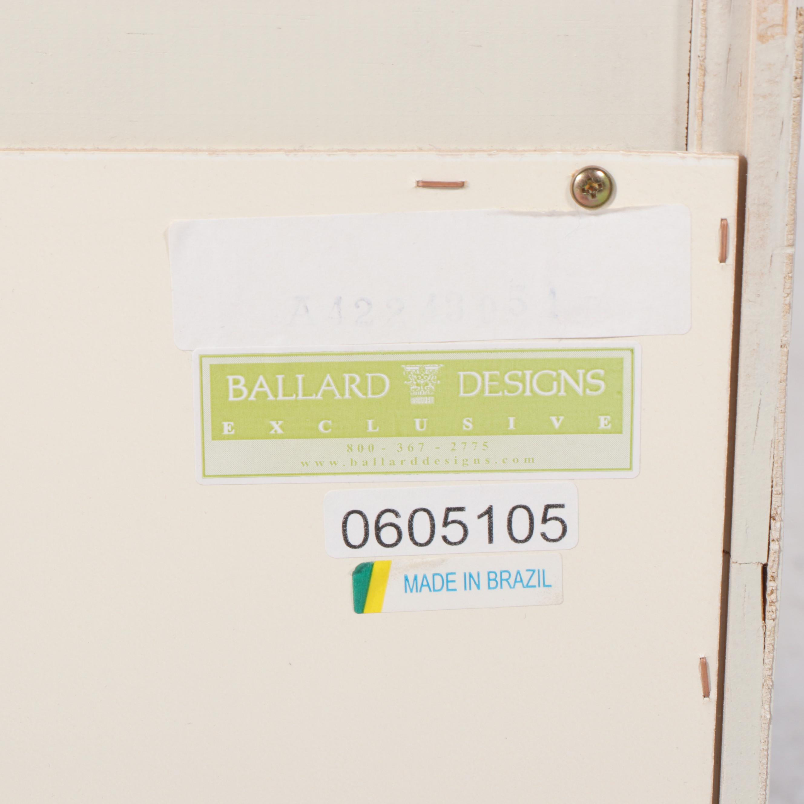 Pair of Ballard Designs White-Painted Bedside Cabinets