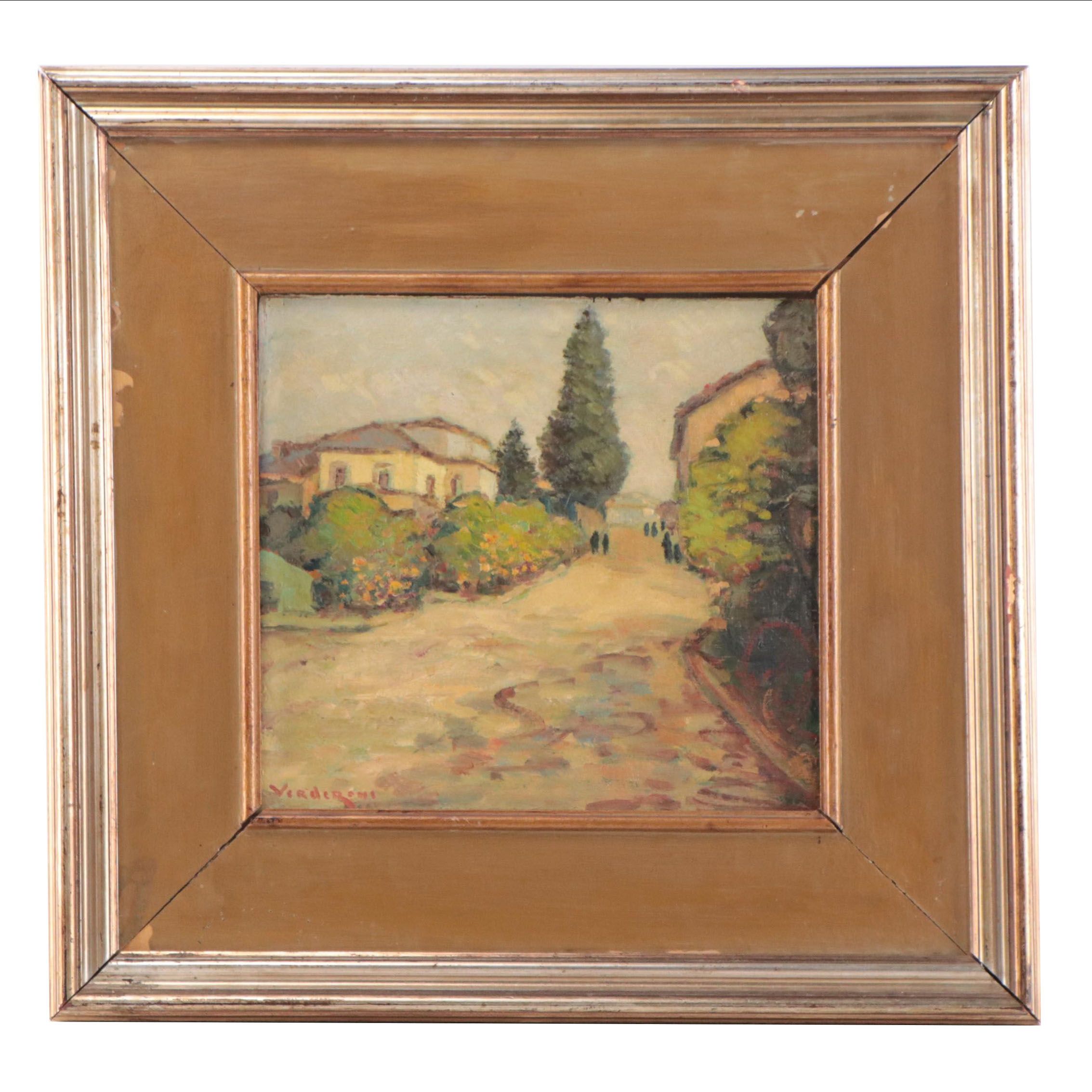 Oil Painting of Italian Street Scene