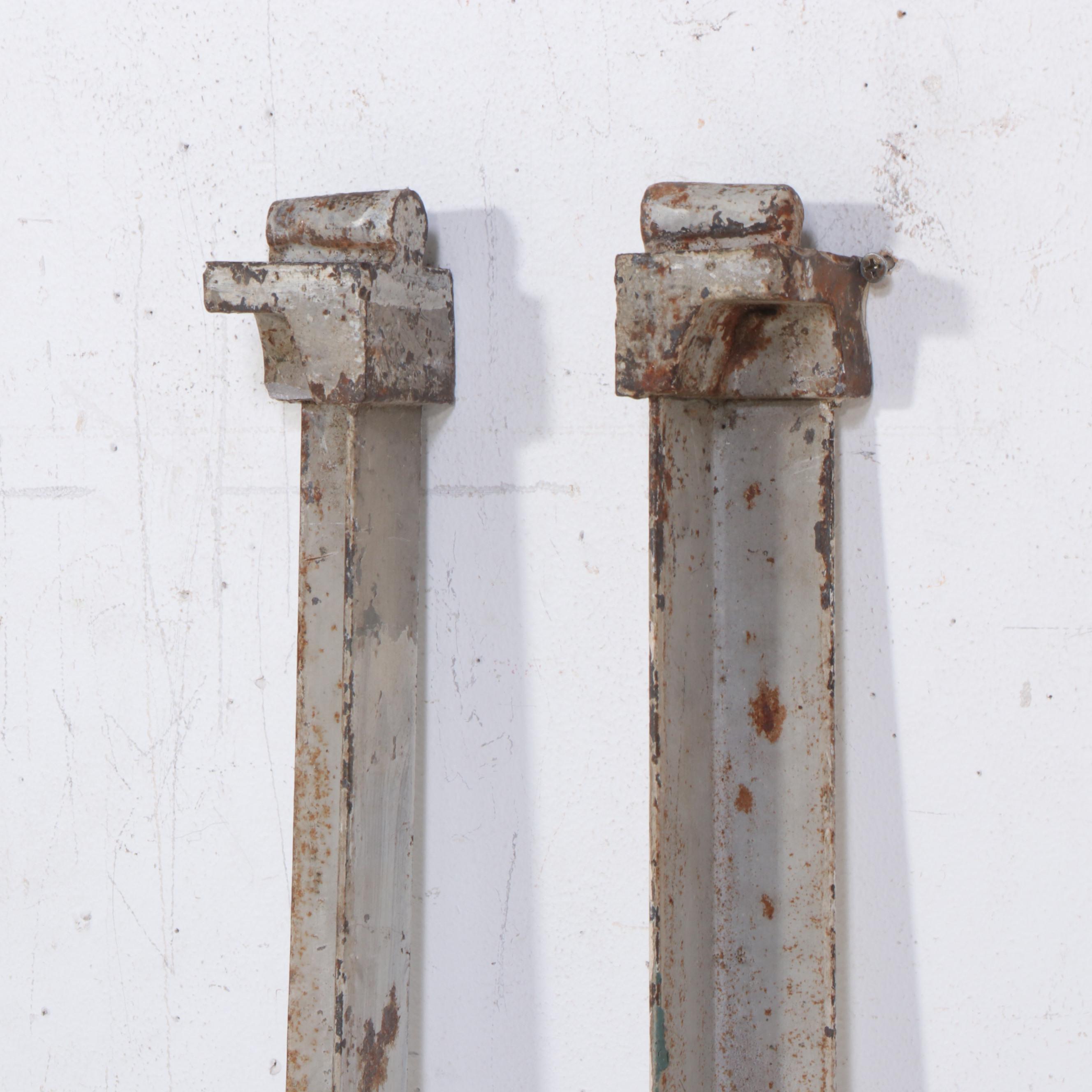 Late Victorian White-Painted and Cast Iron Twin Size Bed Frame